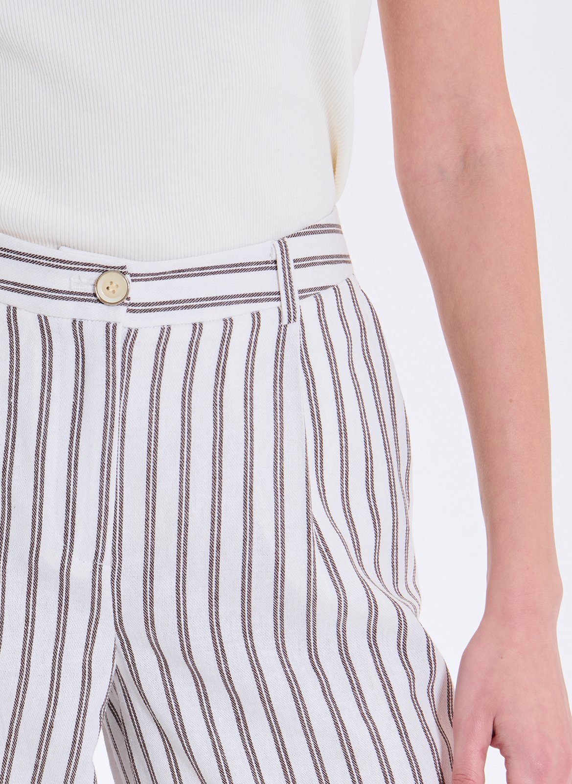 Pantalon large à rayures ZAPA Blanc