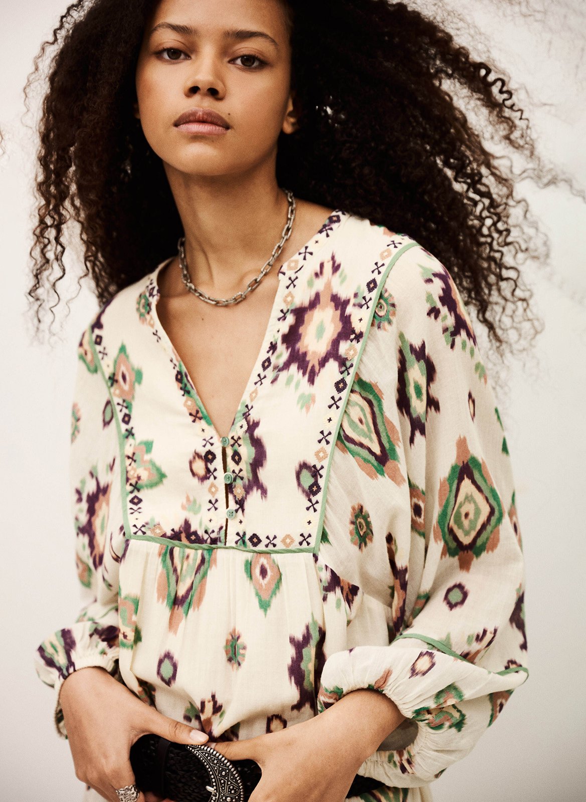 Halflange jurk met print BA&SH Beige