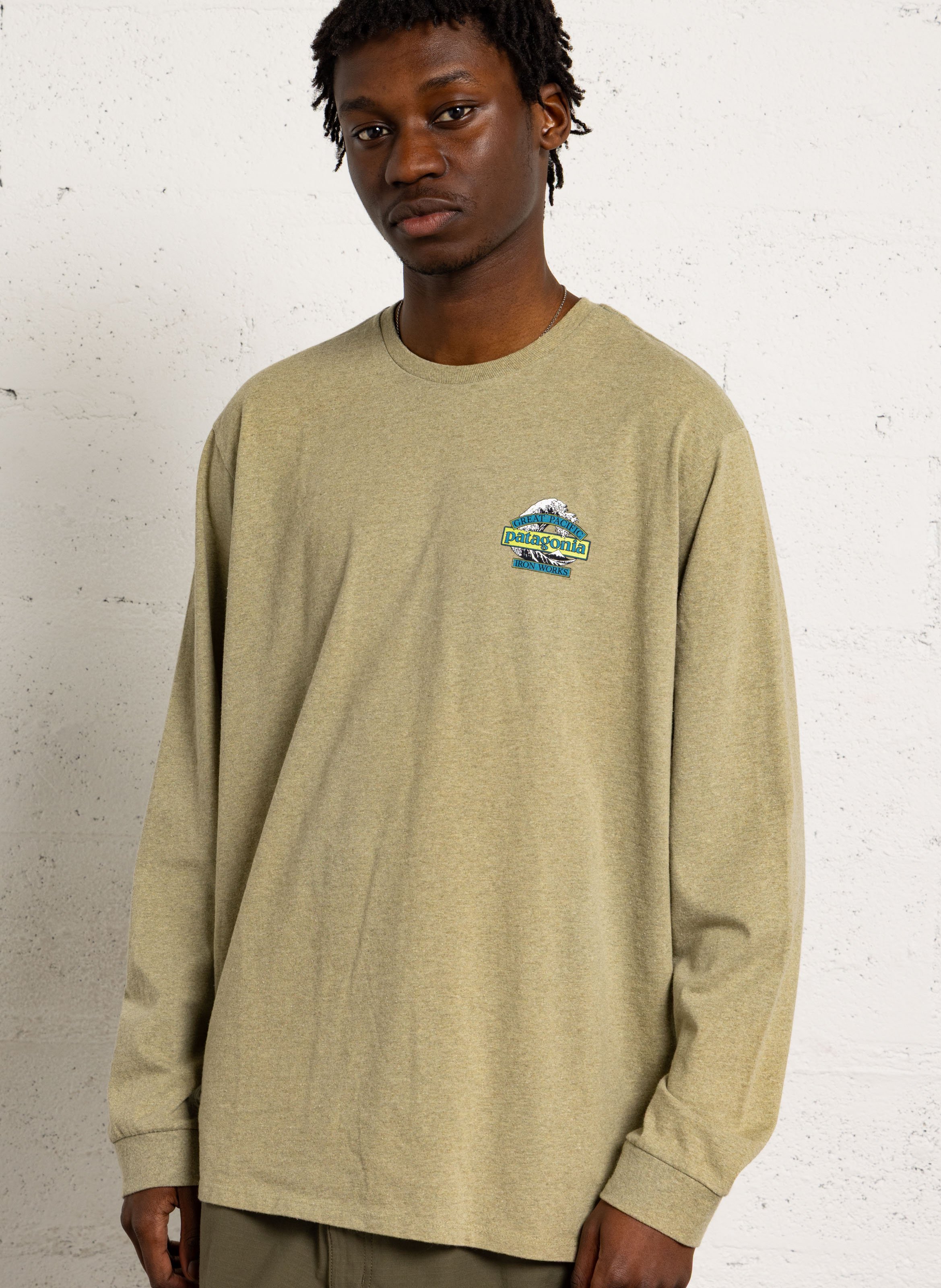 Camiseta recta de mezcla de algodón reciclado con cuello redondo PATAGONIA