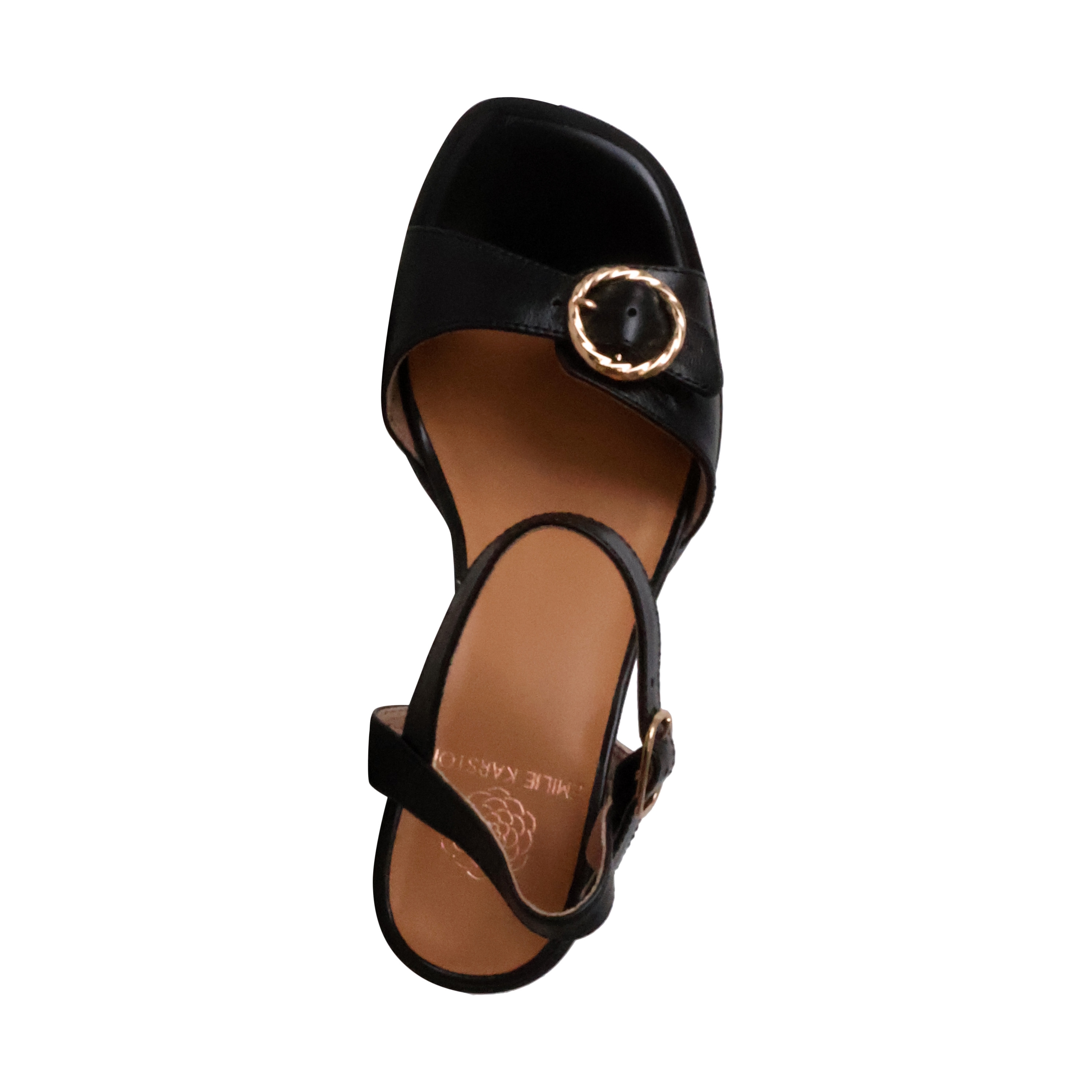 Brooke leather heeled sandals EMILIE KARSTON Black