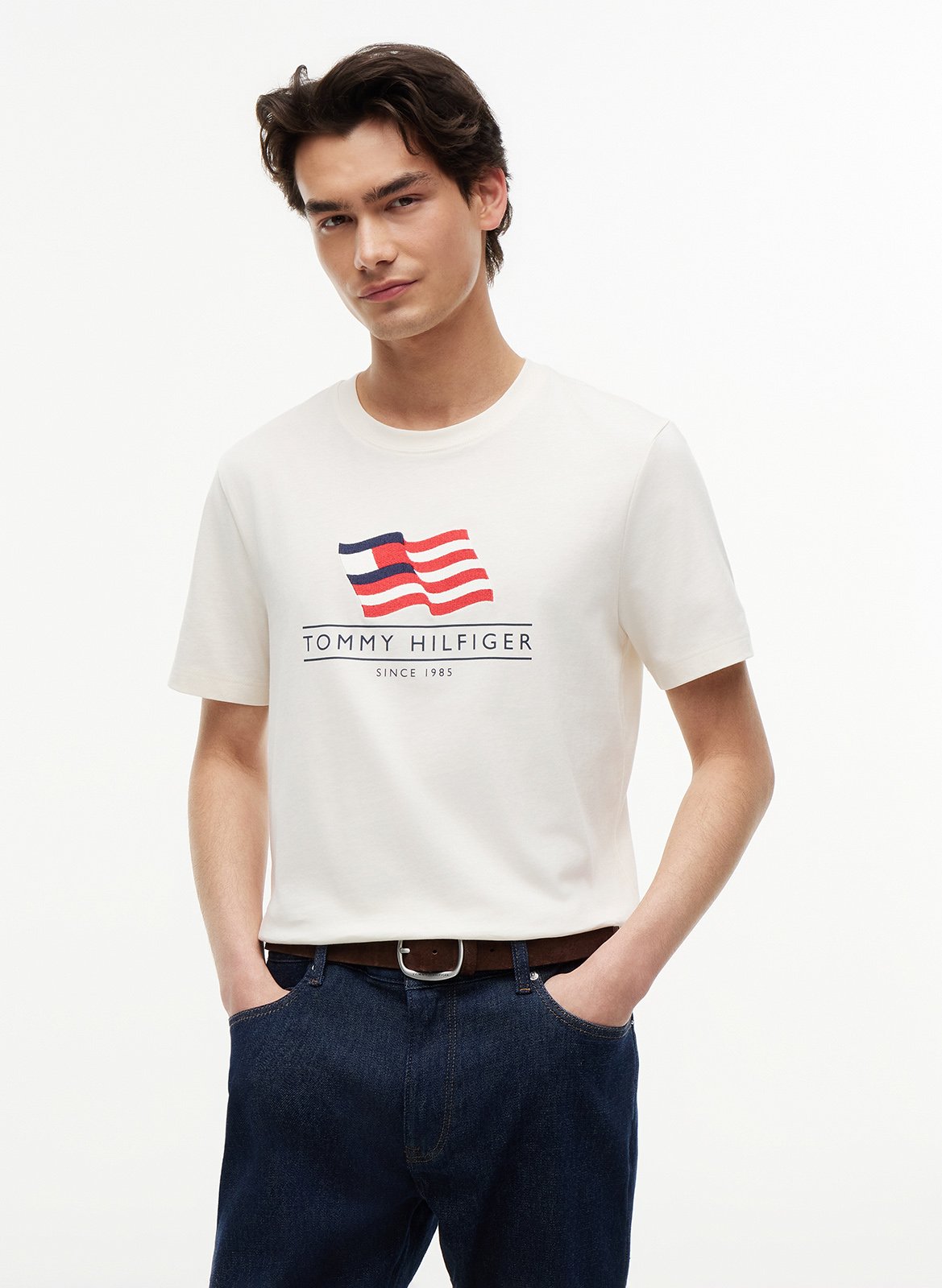 Bedrucktes T-Shirt mit Rundhalsausschnitt TOMMY HILFIGER Gelb