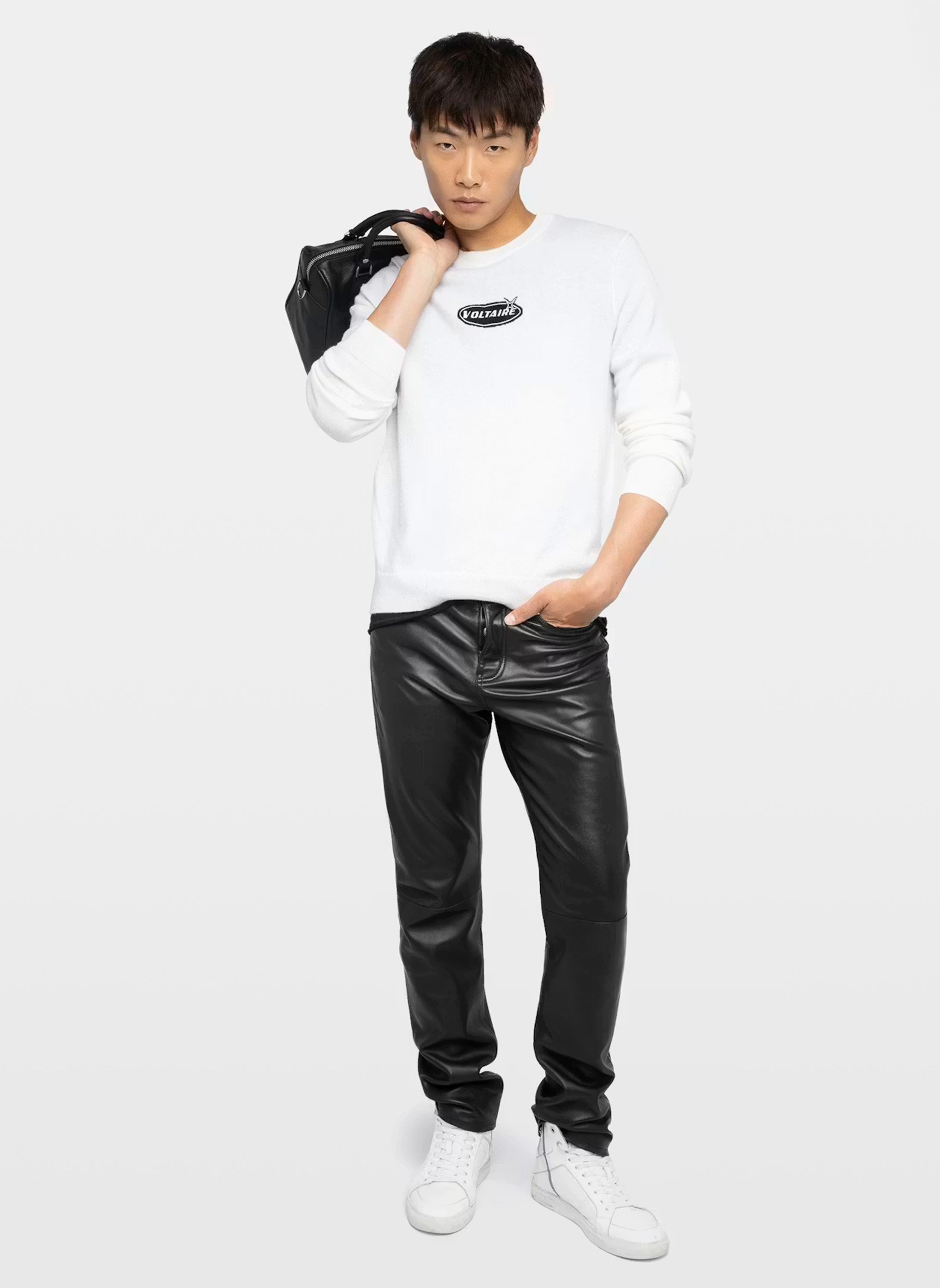 Gerader Rundhalsausschnitt-Pullover aus Wolle und Kaschmir ZADIG&VOLTAIRE Beige