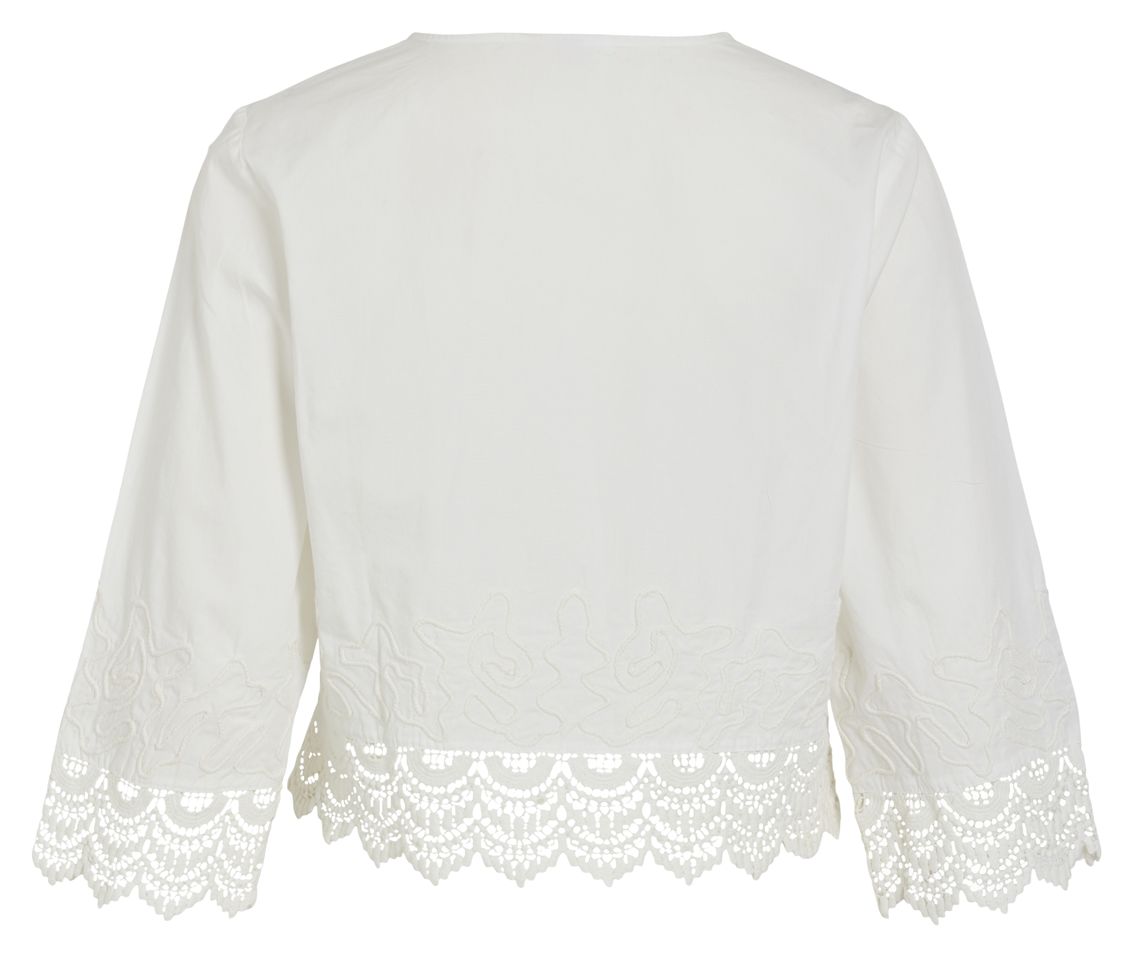Top droit col V en coton bio VILA Blanc