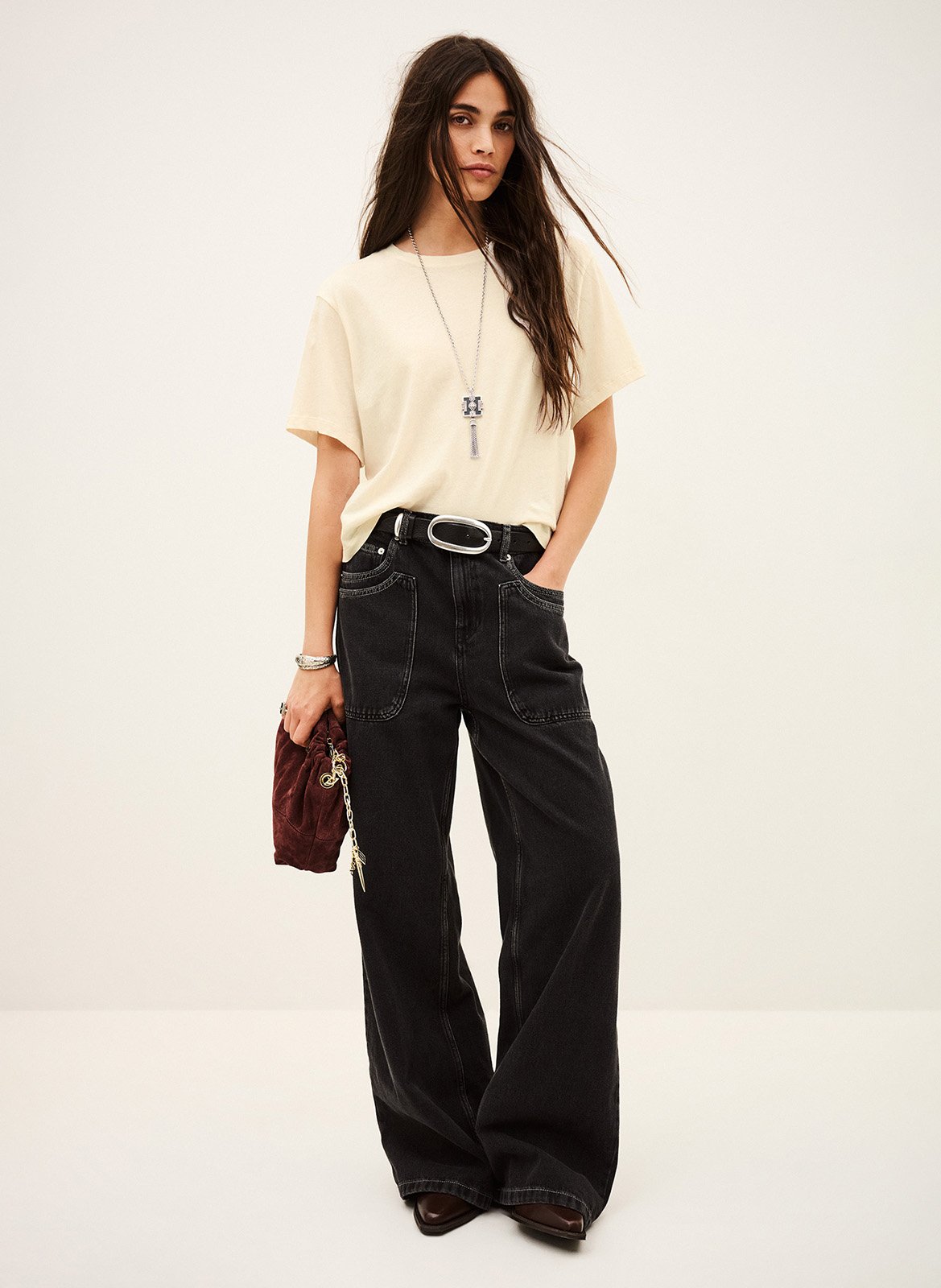 Bedrucktes T-Shirt BA&SH Beige