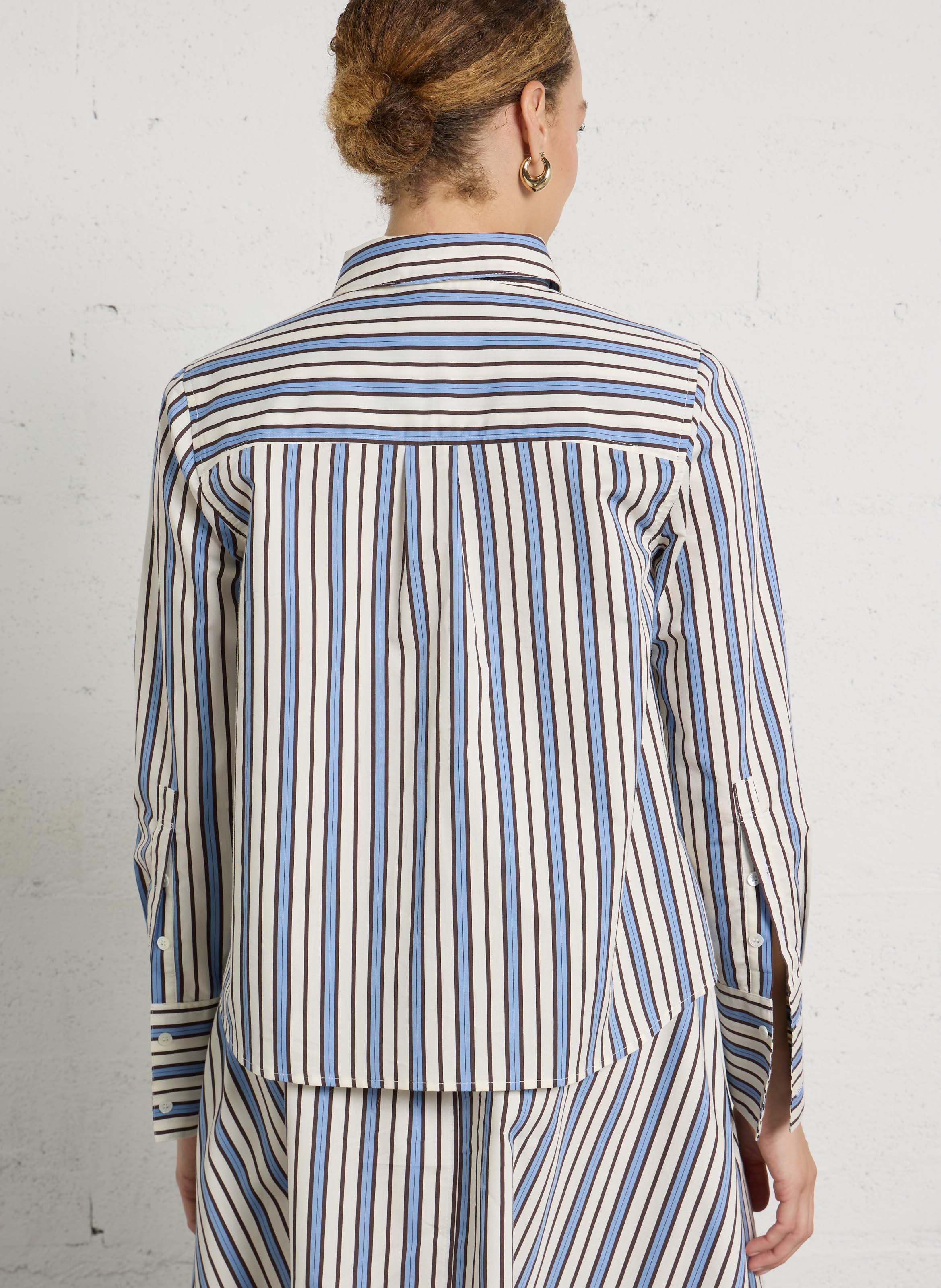 Chemise droite boutonnée à rayures RUE DE TOKYO Multicolore