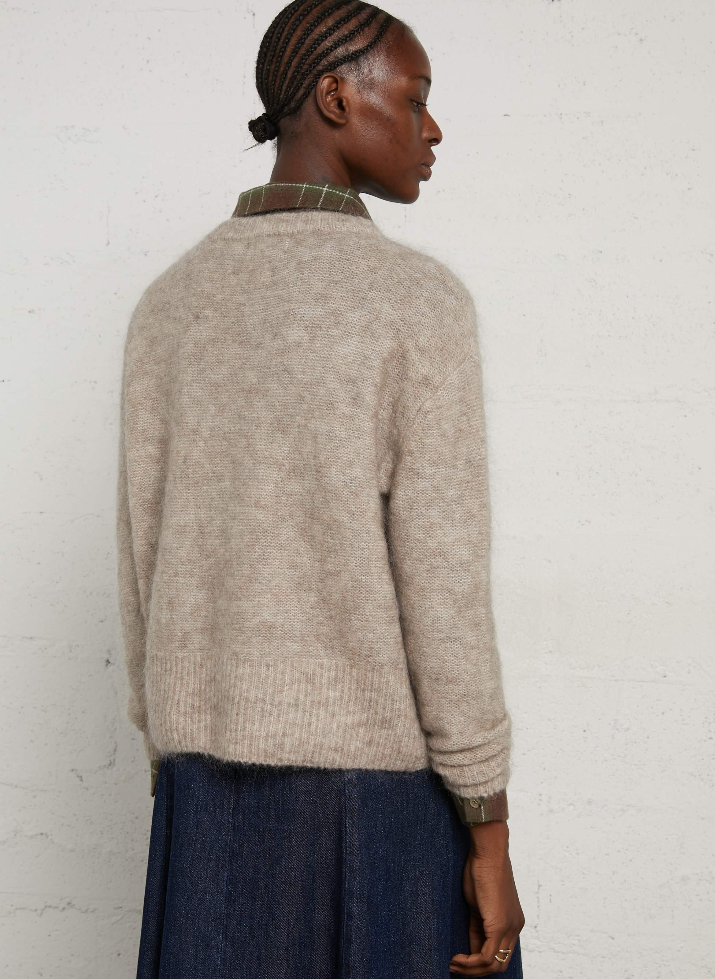 Rechte trui met ronde hals in een mix van mohair en wol JC SOPHIE Beige