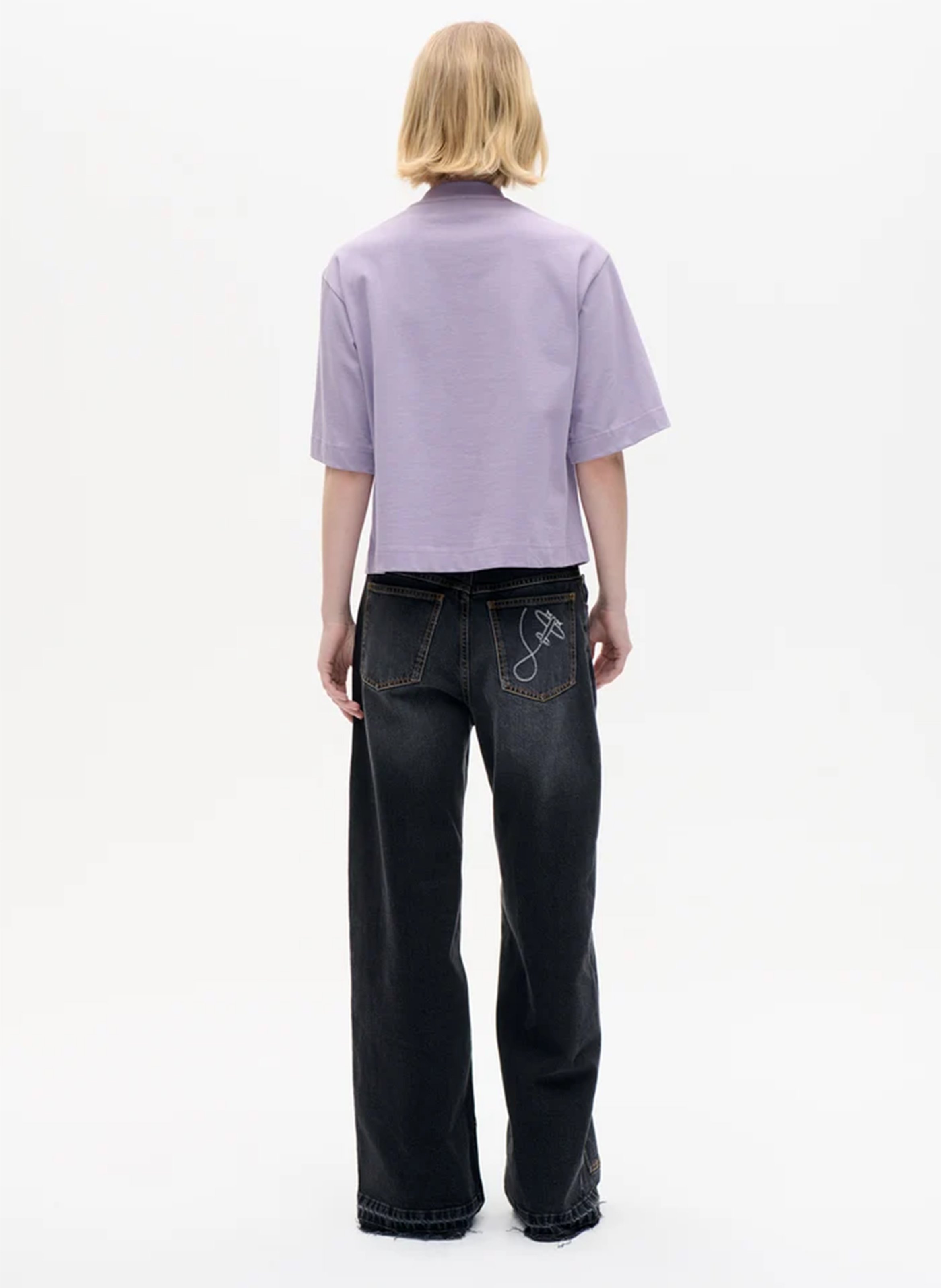 Oversized T-shirt met ronde hals van biologisch katoen BAUM UND PFERDGARTEN Violet