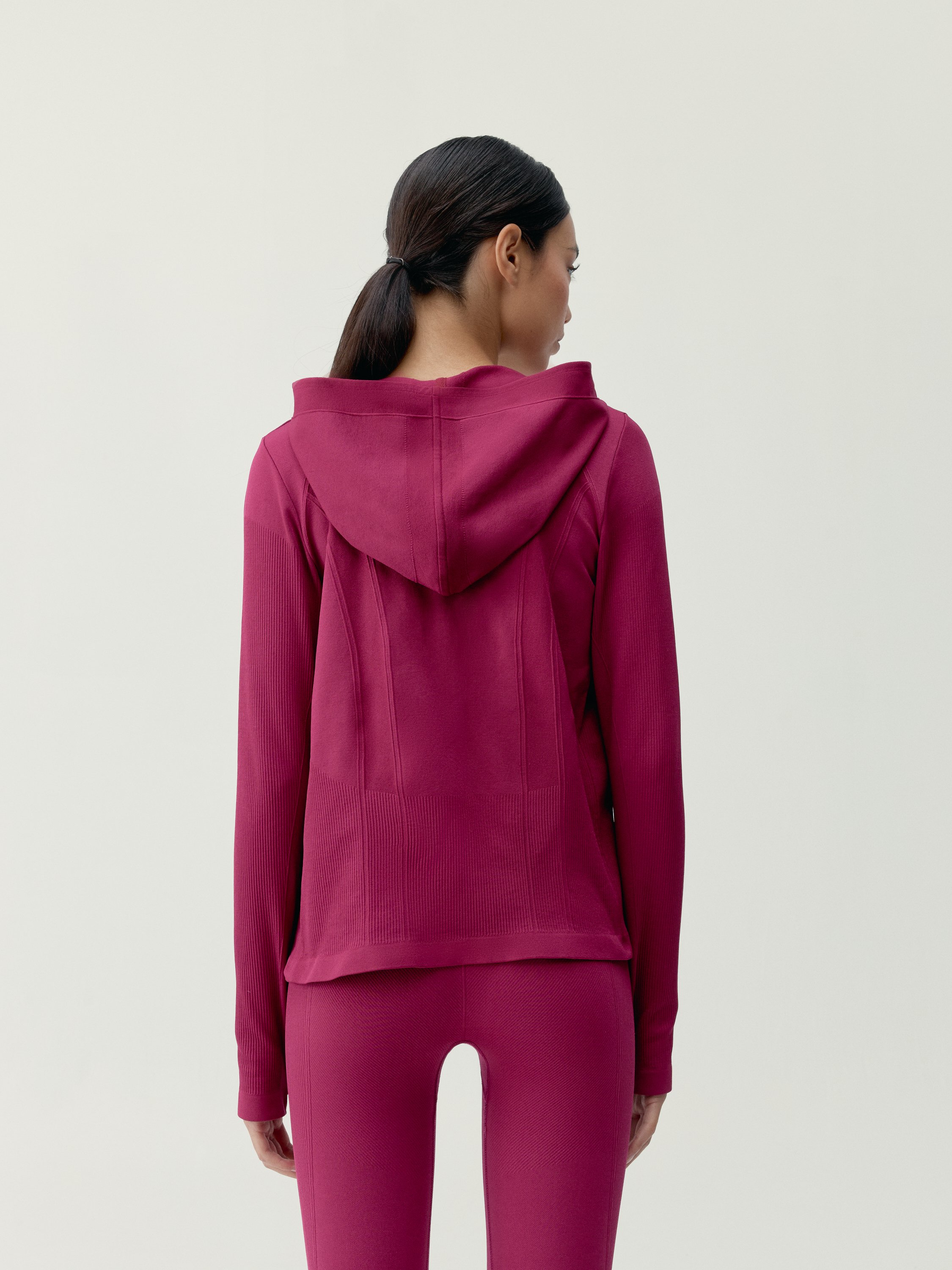 Women's sport jacket with hood and shaping effect BORN Red