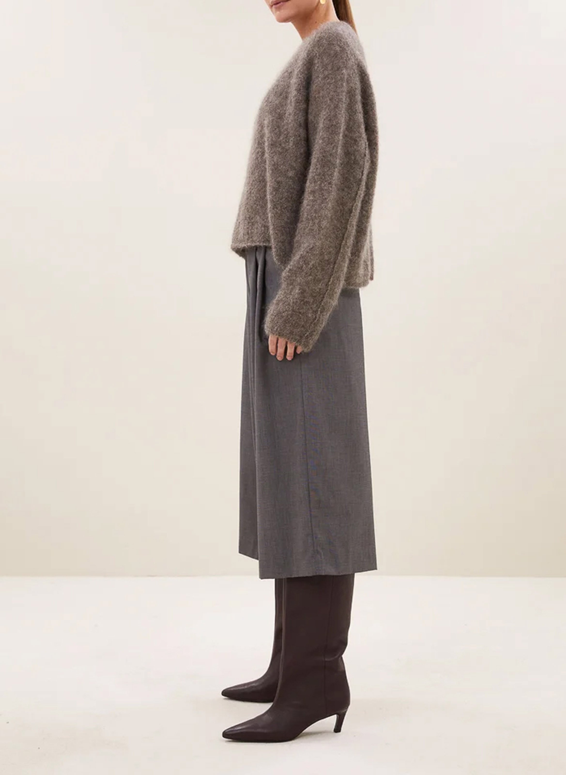 Oversized wool-blend sweater BY BAR Brown