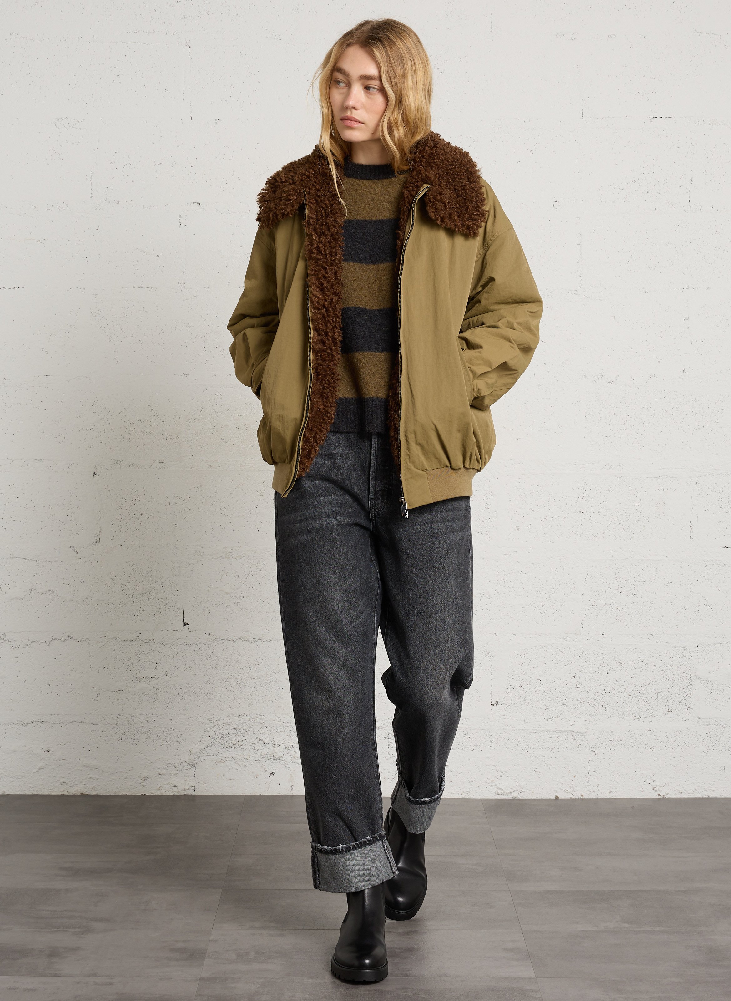 Oversized cotton parka BERENICE Khaki