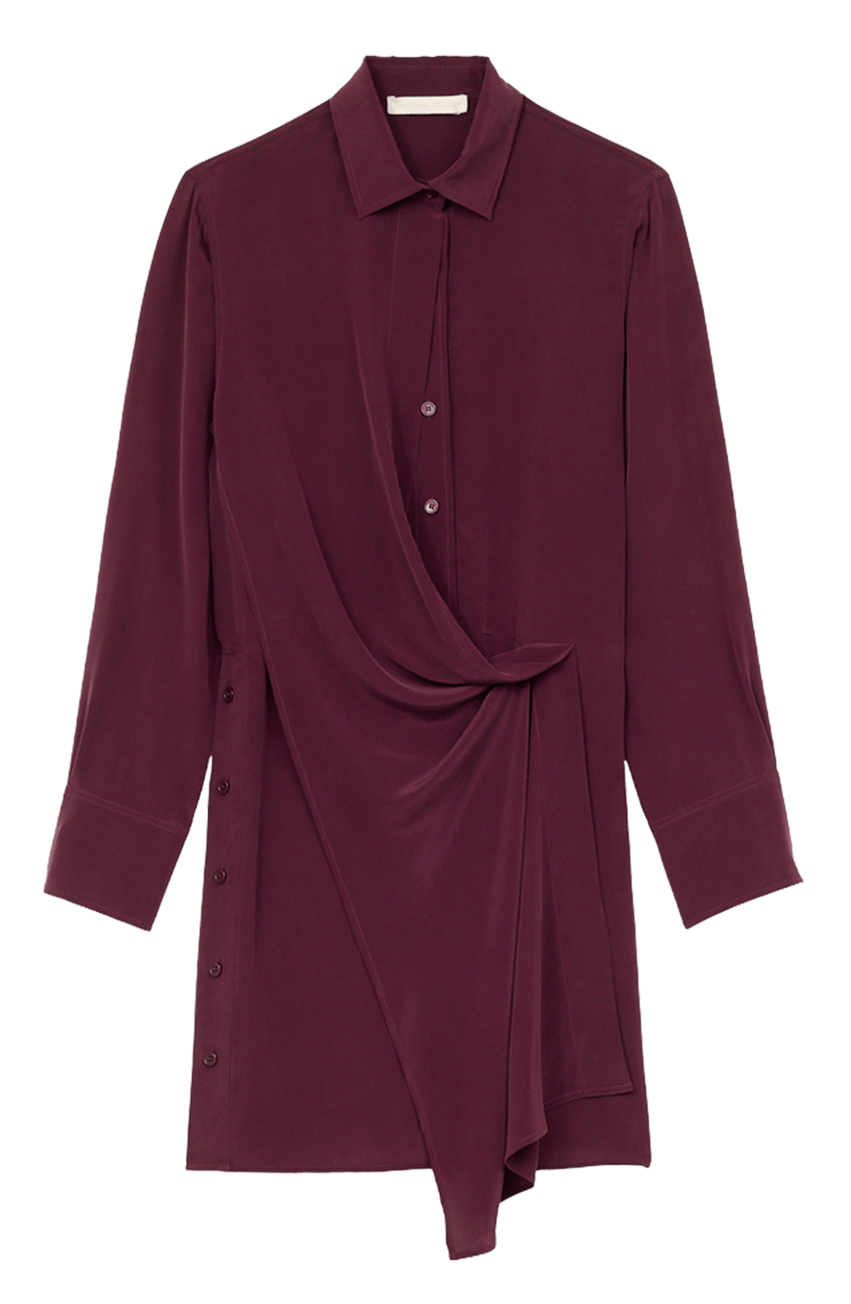 Robe court col classique en soie VANESSA BRUNO Violet
