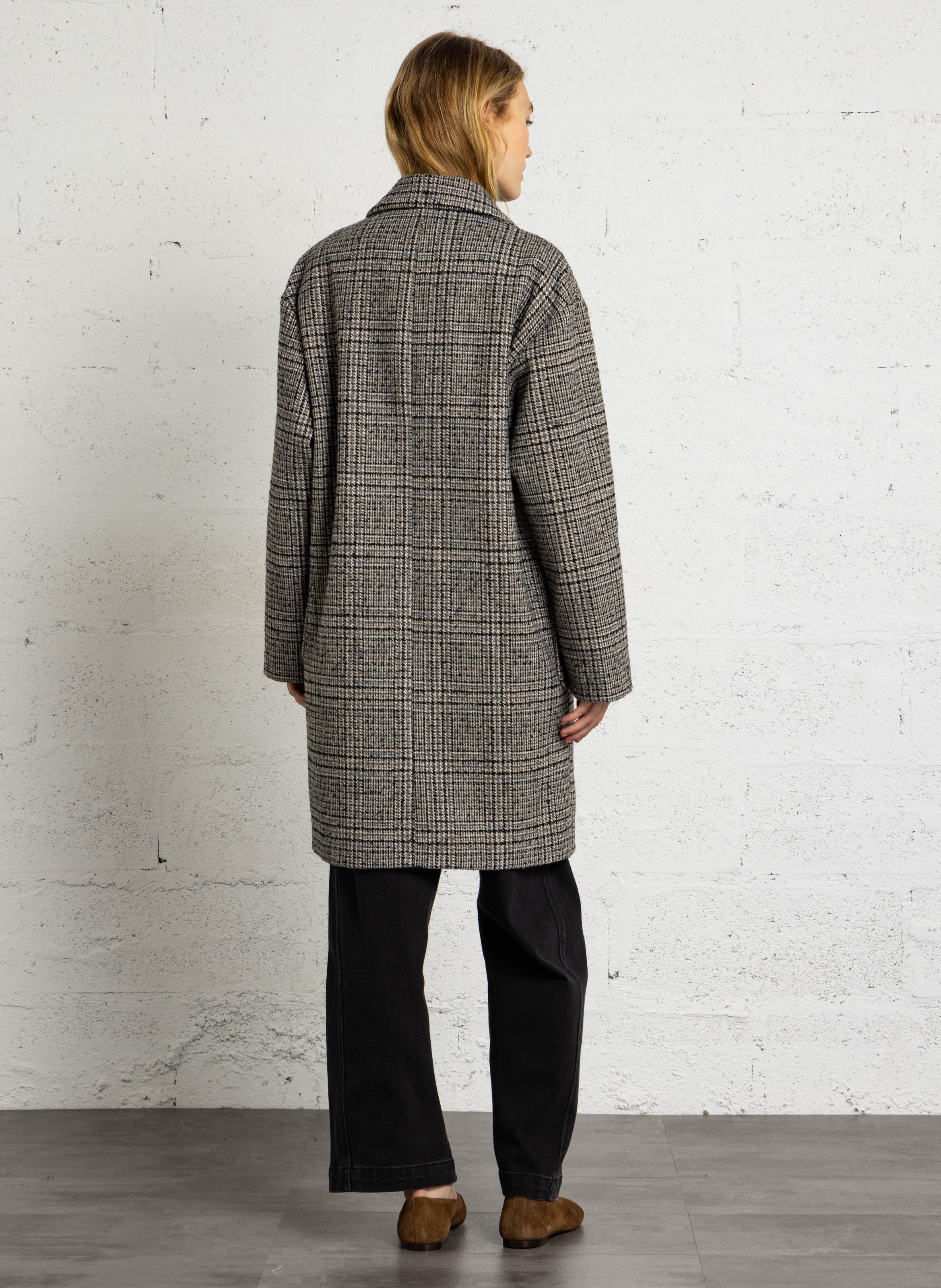 Manteau droit mi-long PLEASE Noir