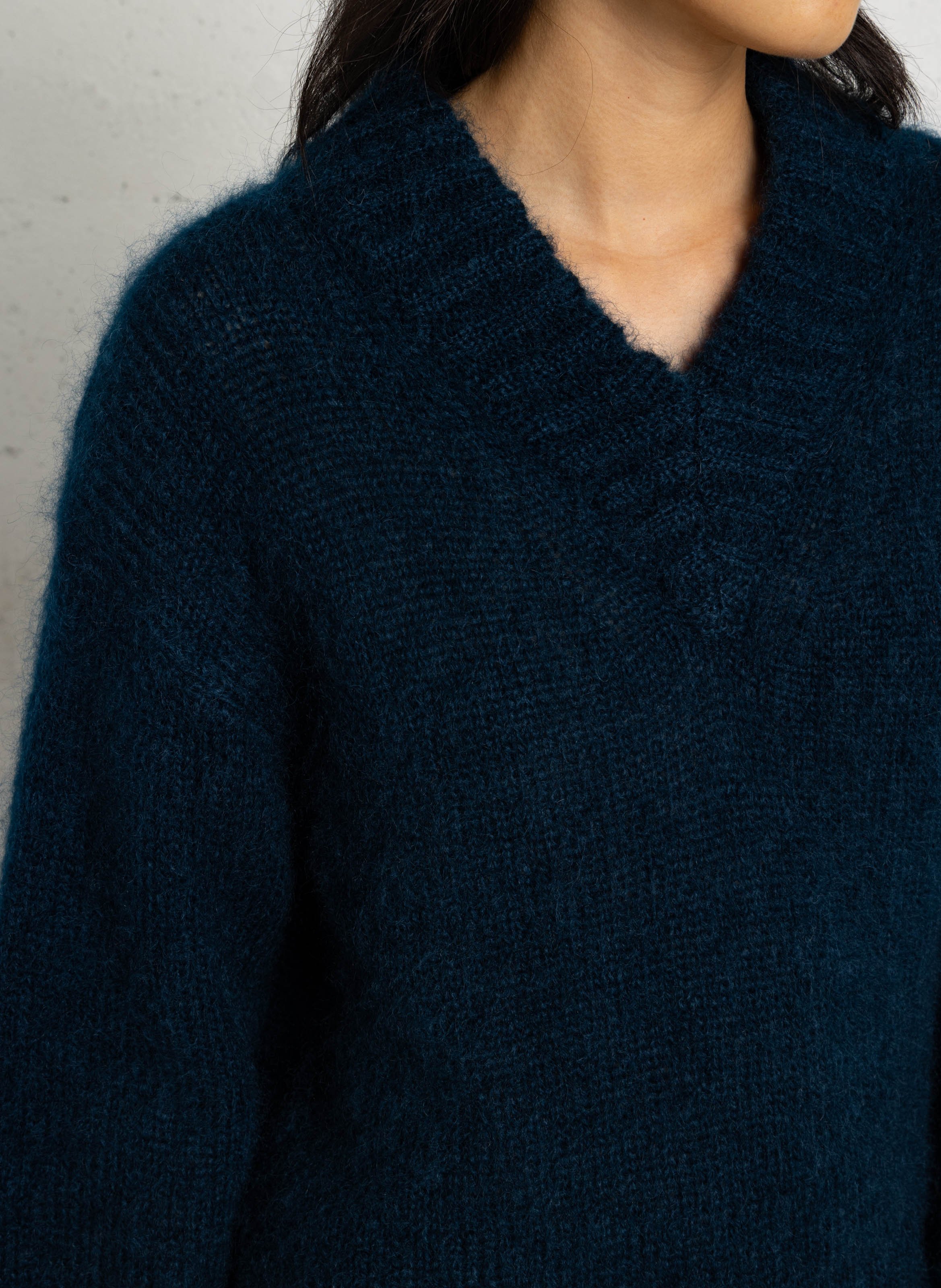Pull ample col v DES PETITS HAUTS Bleu