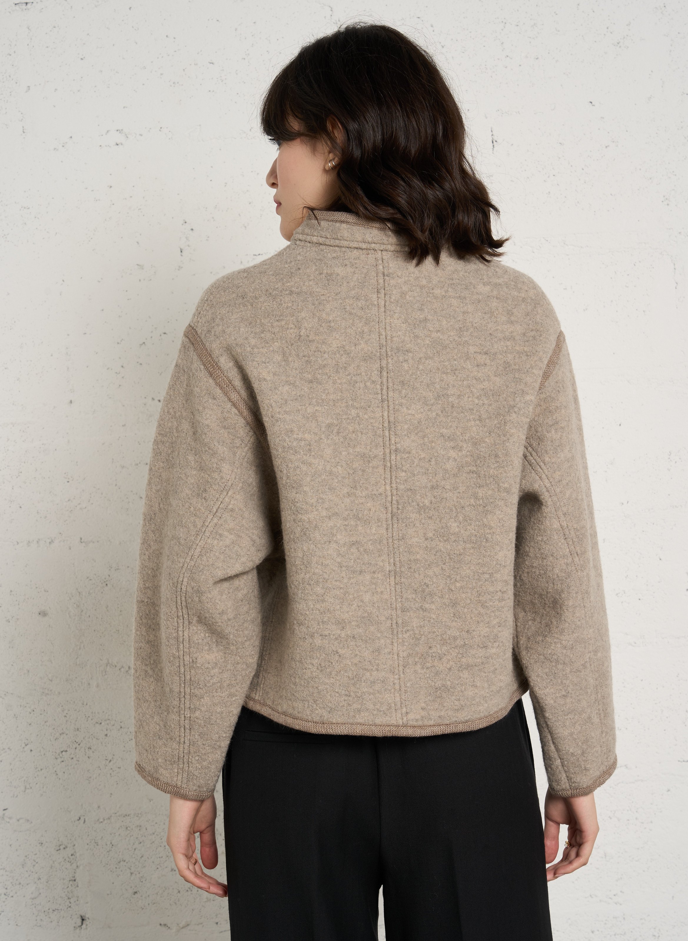 Gerade Wolljacke SOEUR Beige