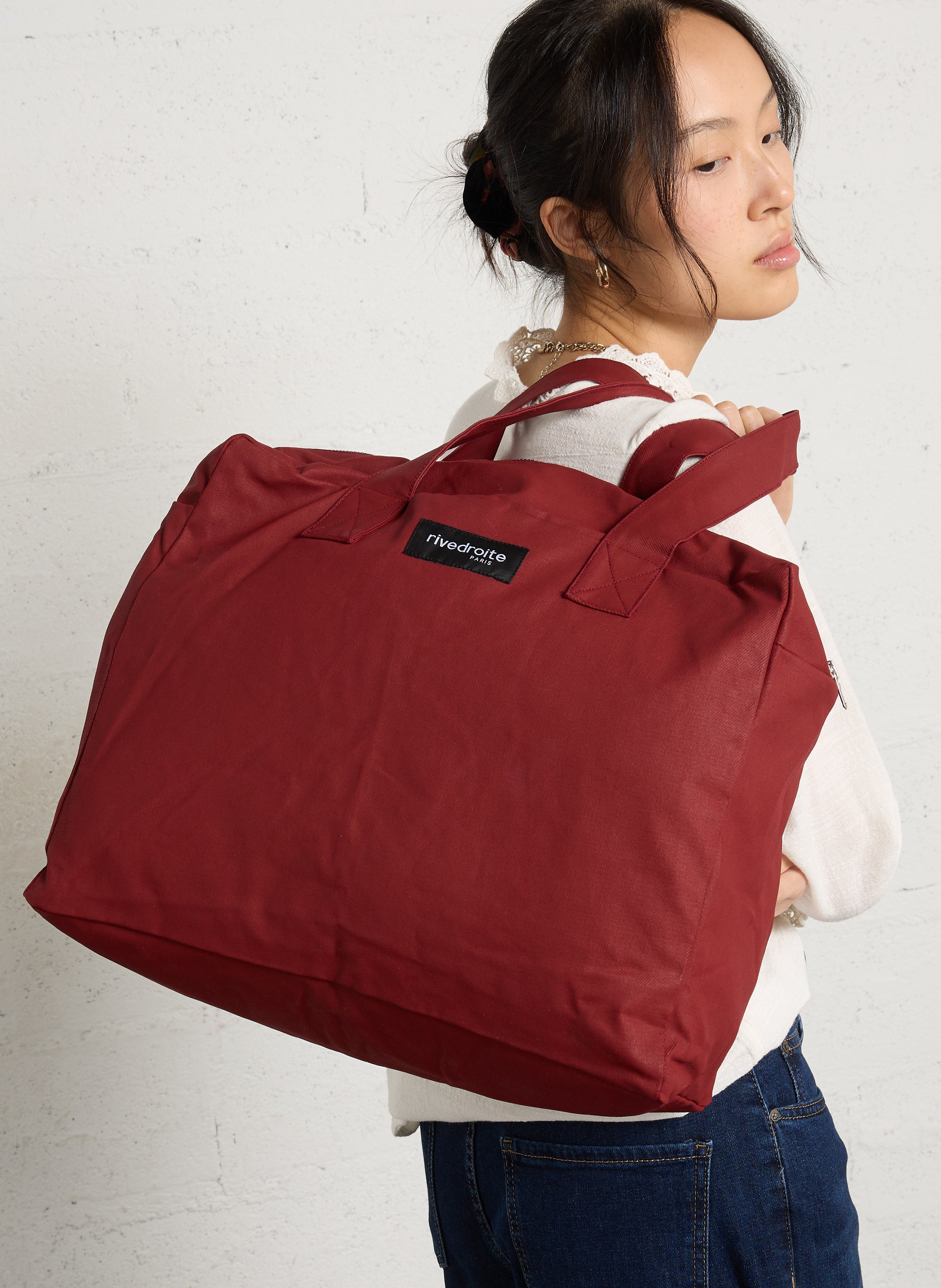 Weekender-Tasche aus recycelter Baumwolle RIVEDROITE PARIS Rot