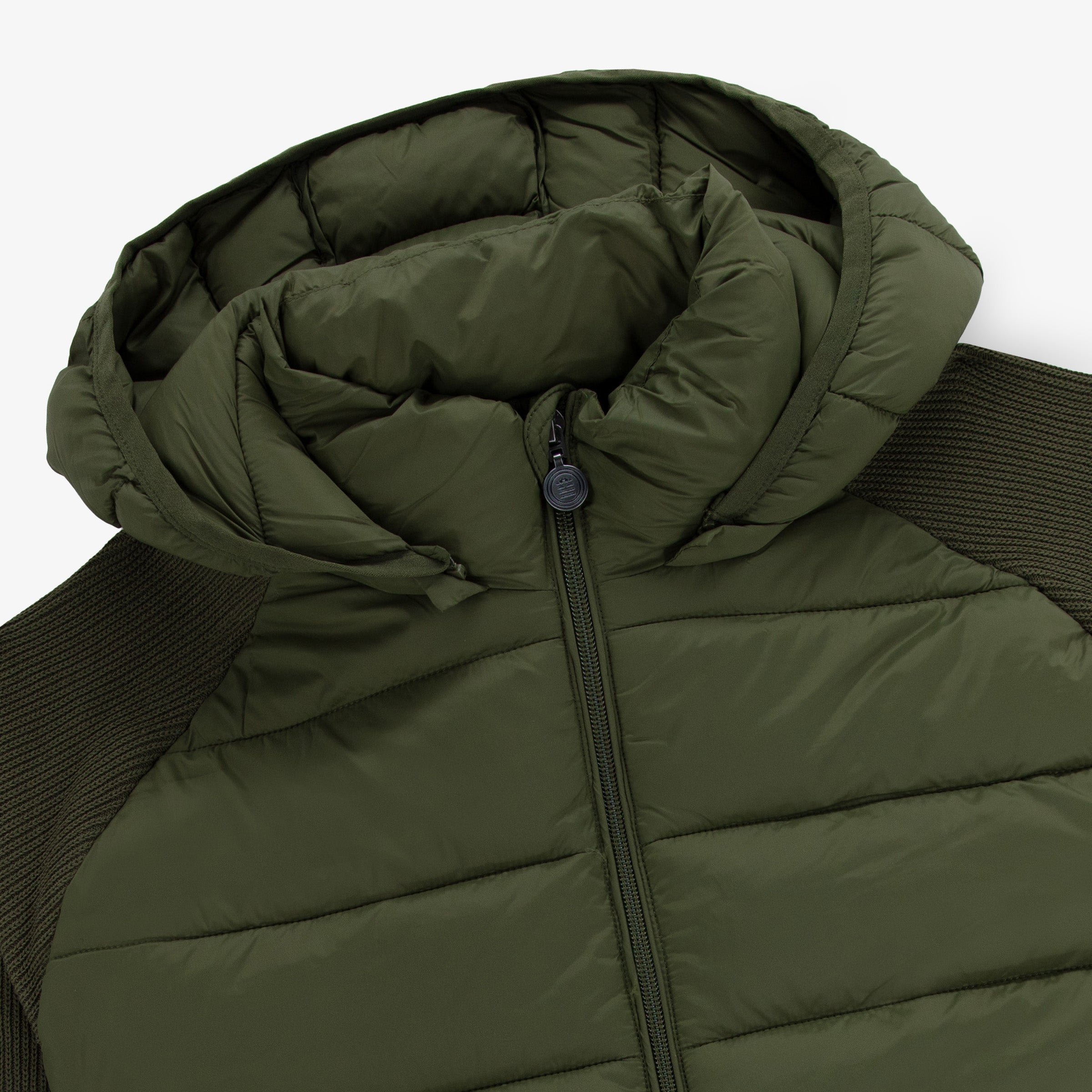 Hooded parka with a quilted front SERGE BLANCO Khaki