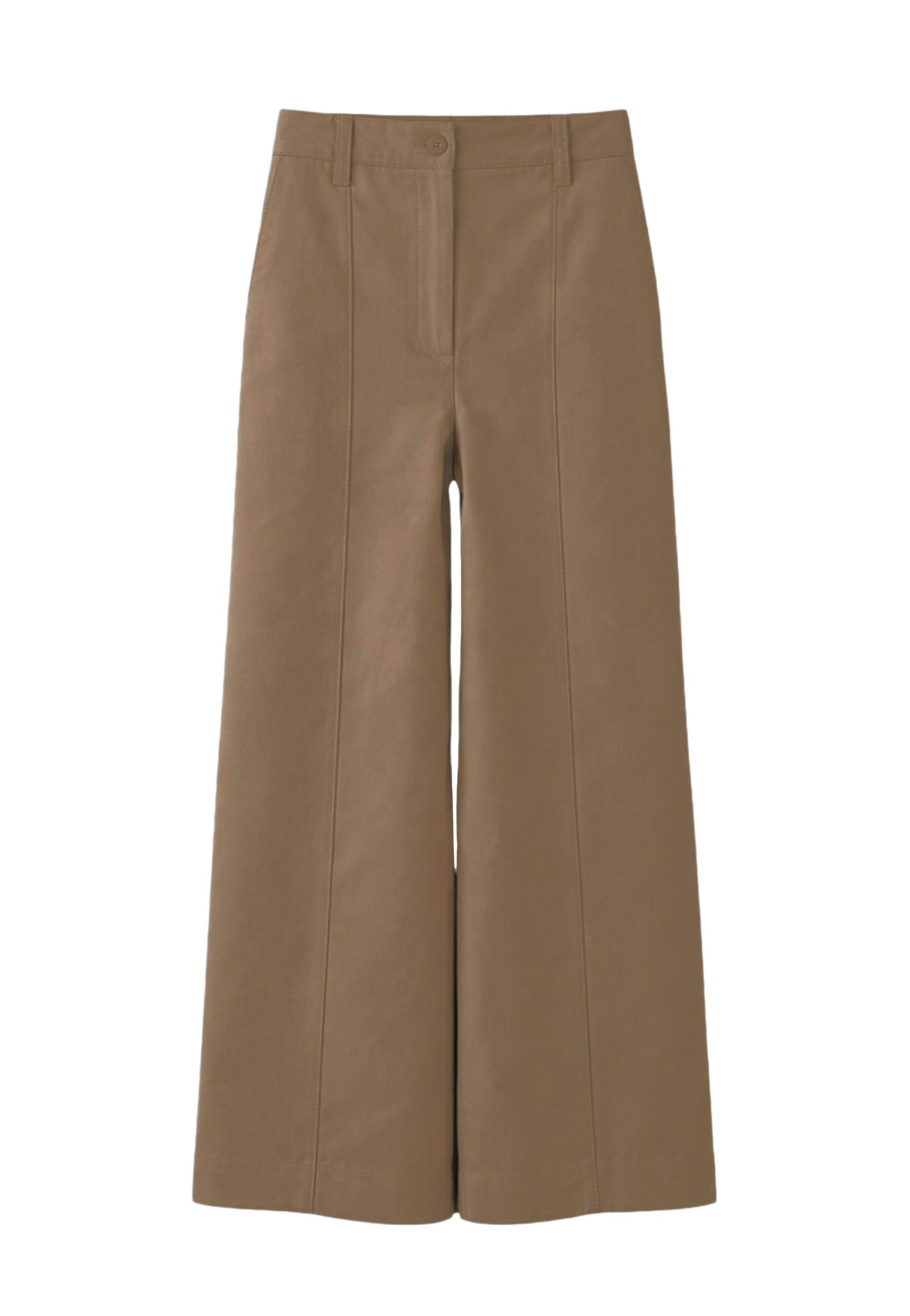 Wide-leg high-rise cotton pants RODIER Beige