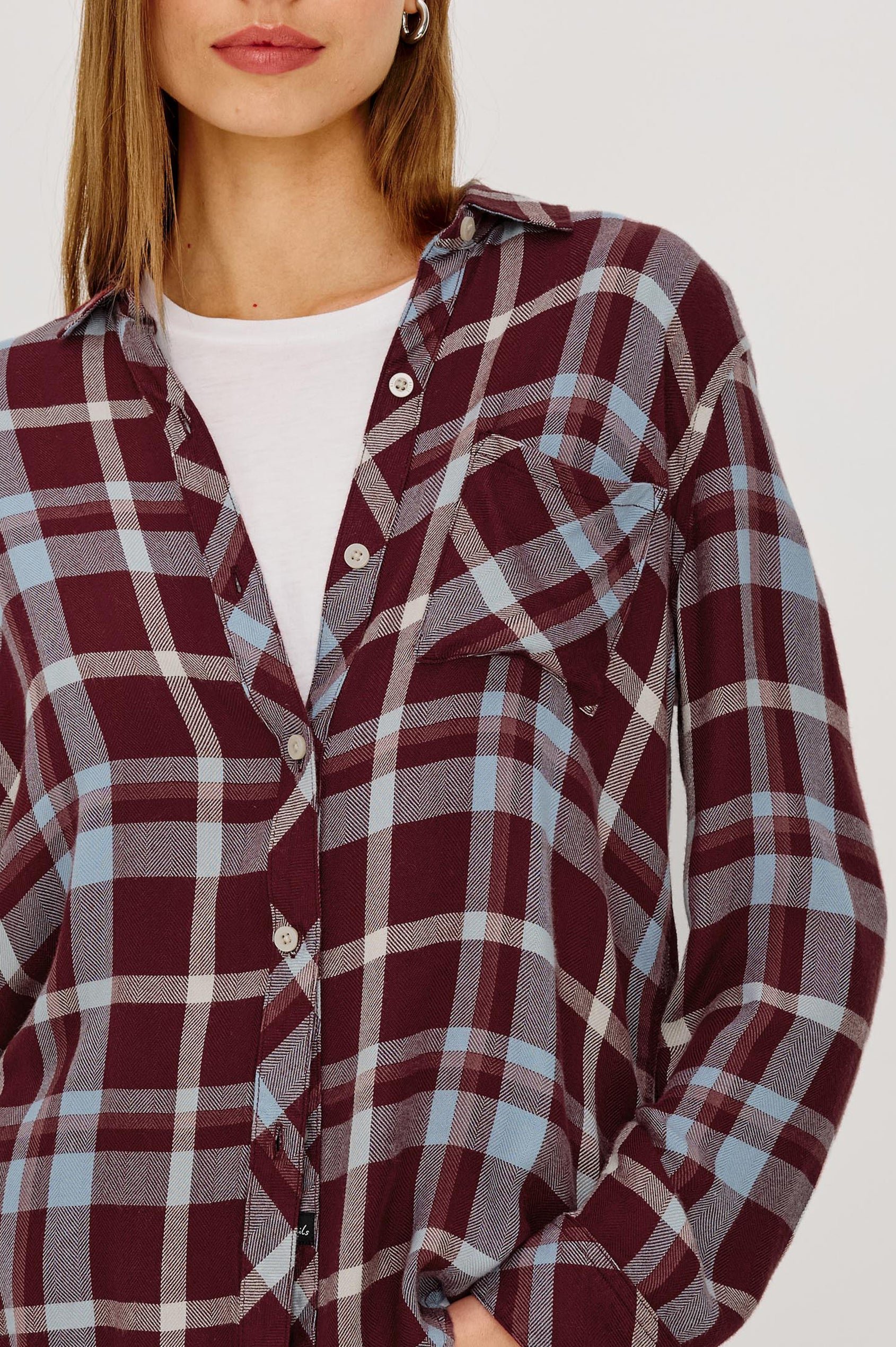 Straight checked shirt RAILS Red