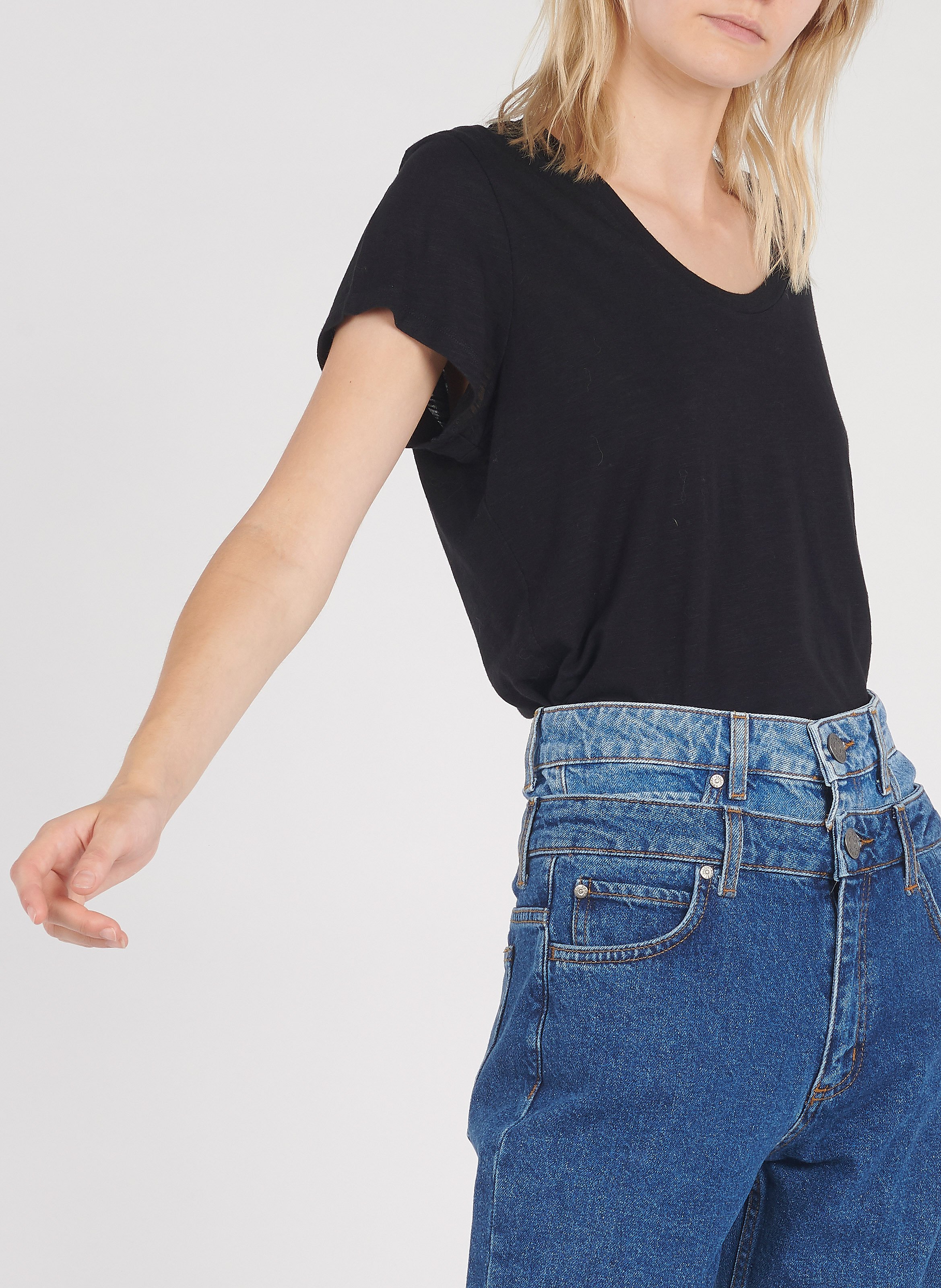 Tee-shirt col rond en coton mélangé AMERICAN VINTAGE