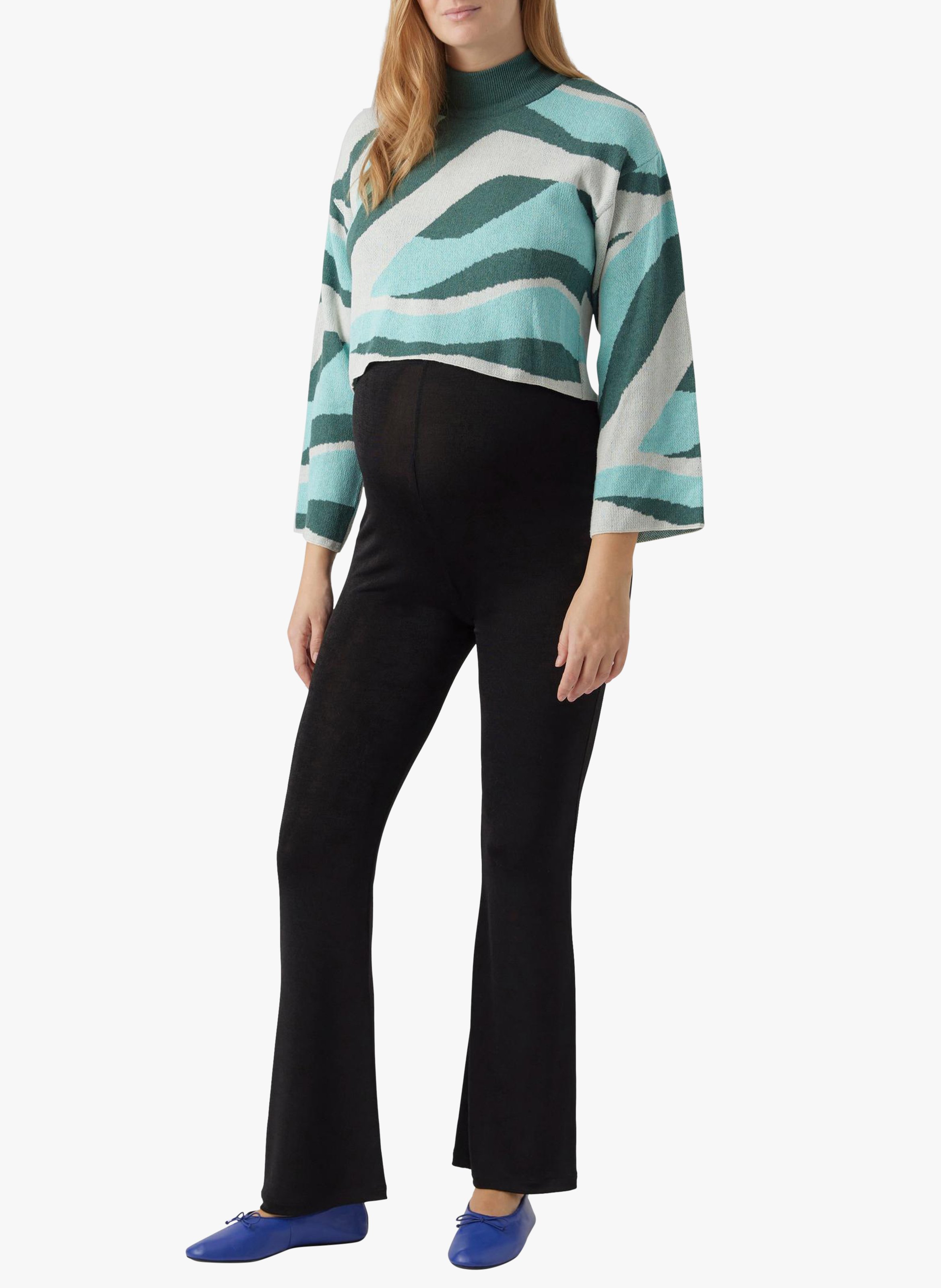 Short maternity sweater MAMALICIOUS Blue