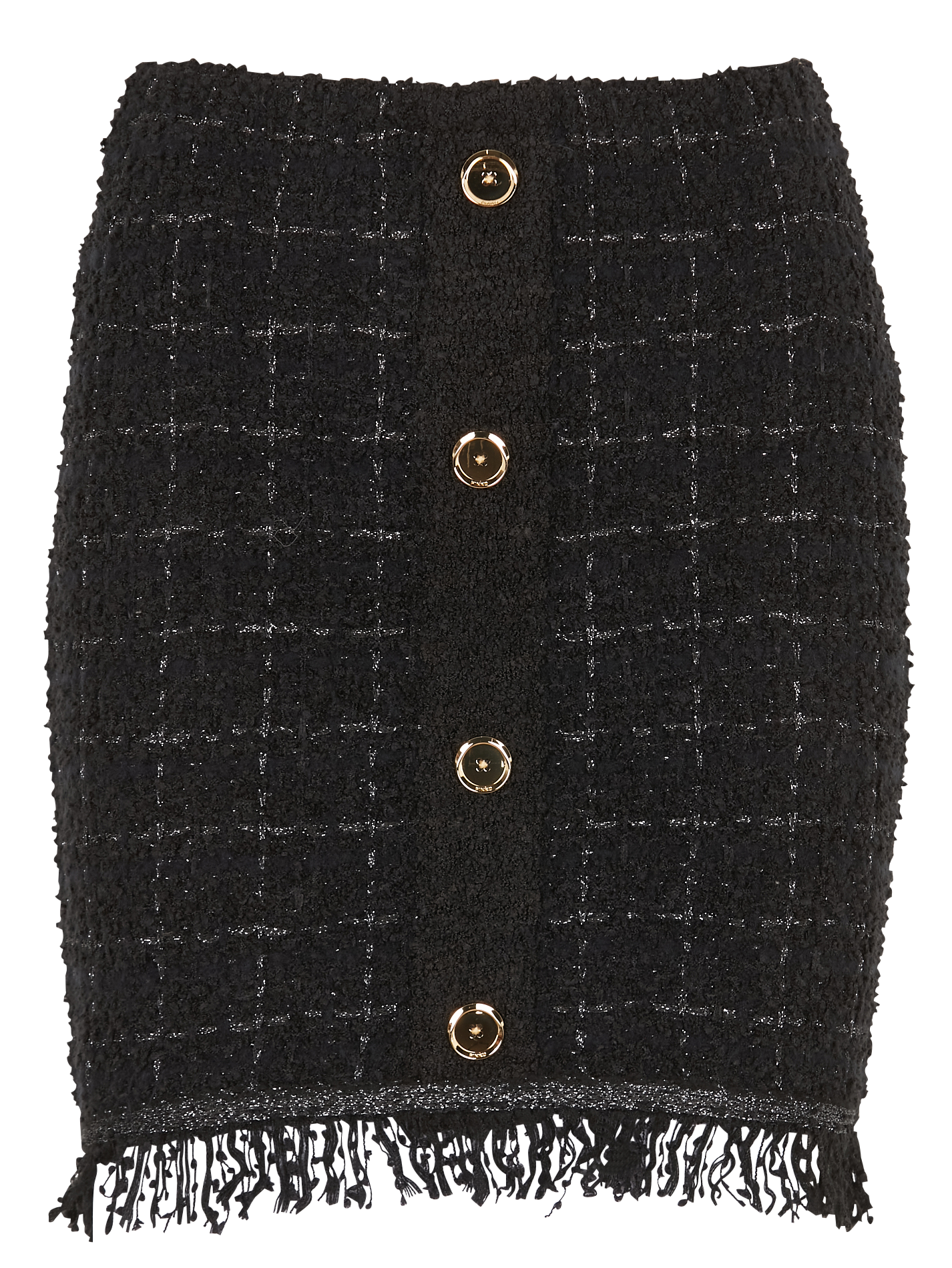 Short straight basket-weave skirt PINKO Black