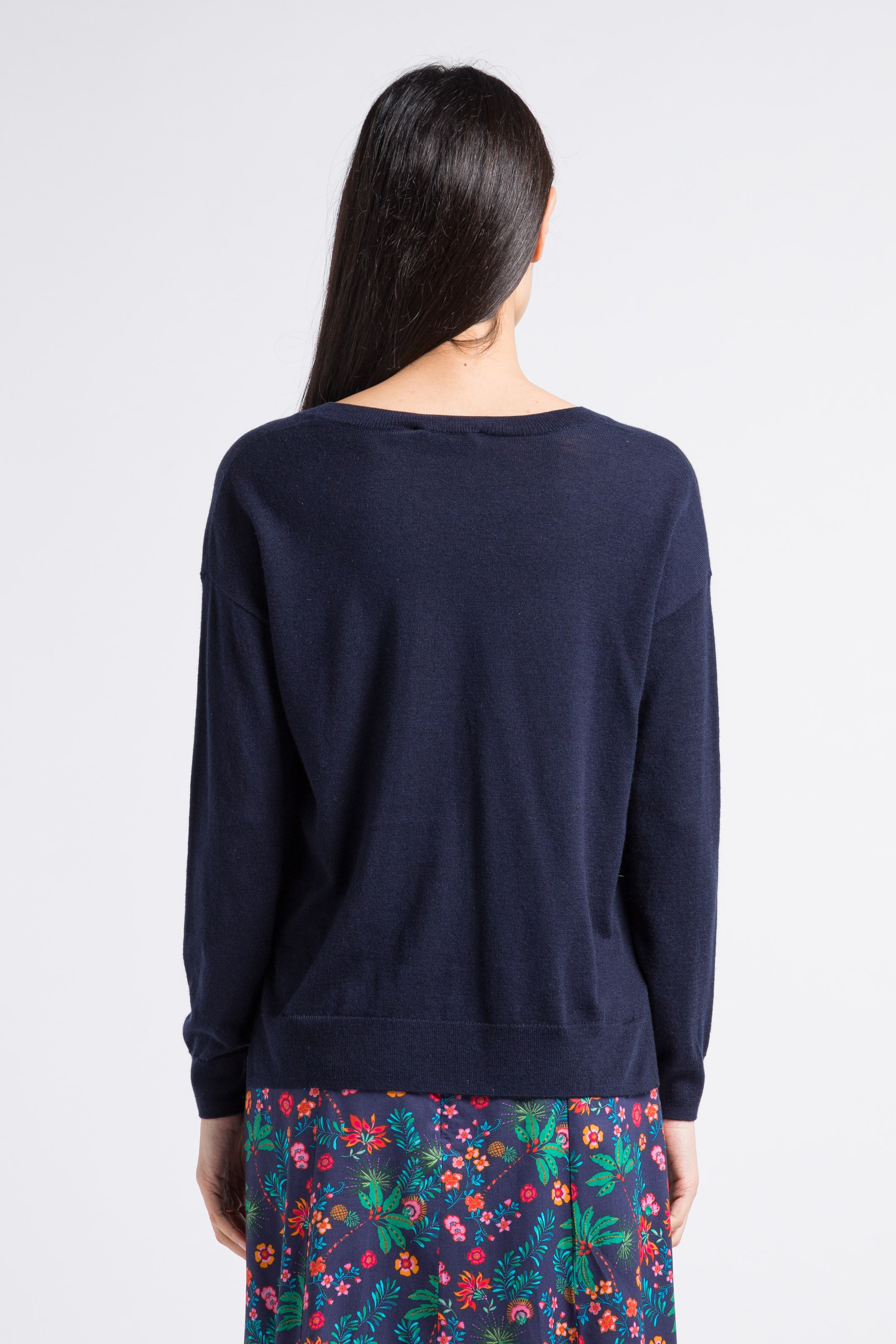 Pull maille fine ample LA PETITE ETOILE Bleu