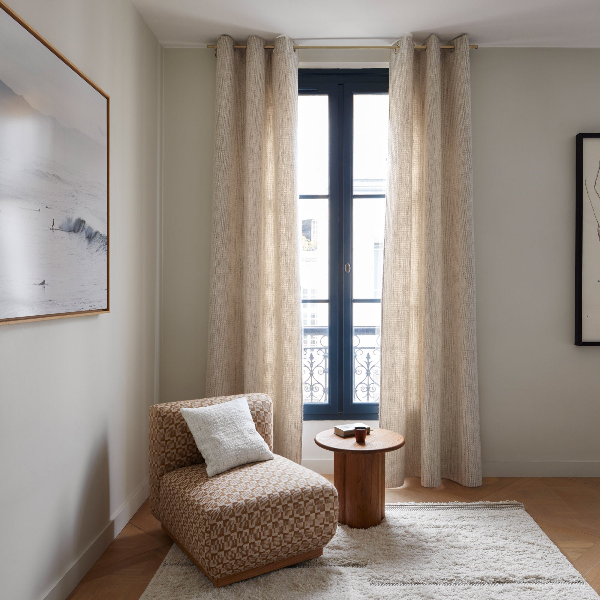 Curtain with gilt eyelets MADURA Beige