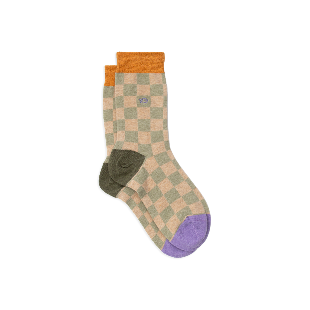 Checked combed cotton socks BILLYBELT Green