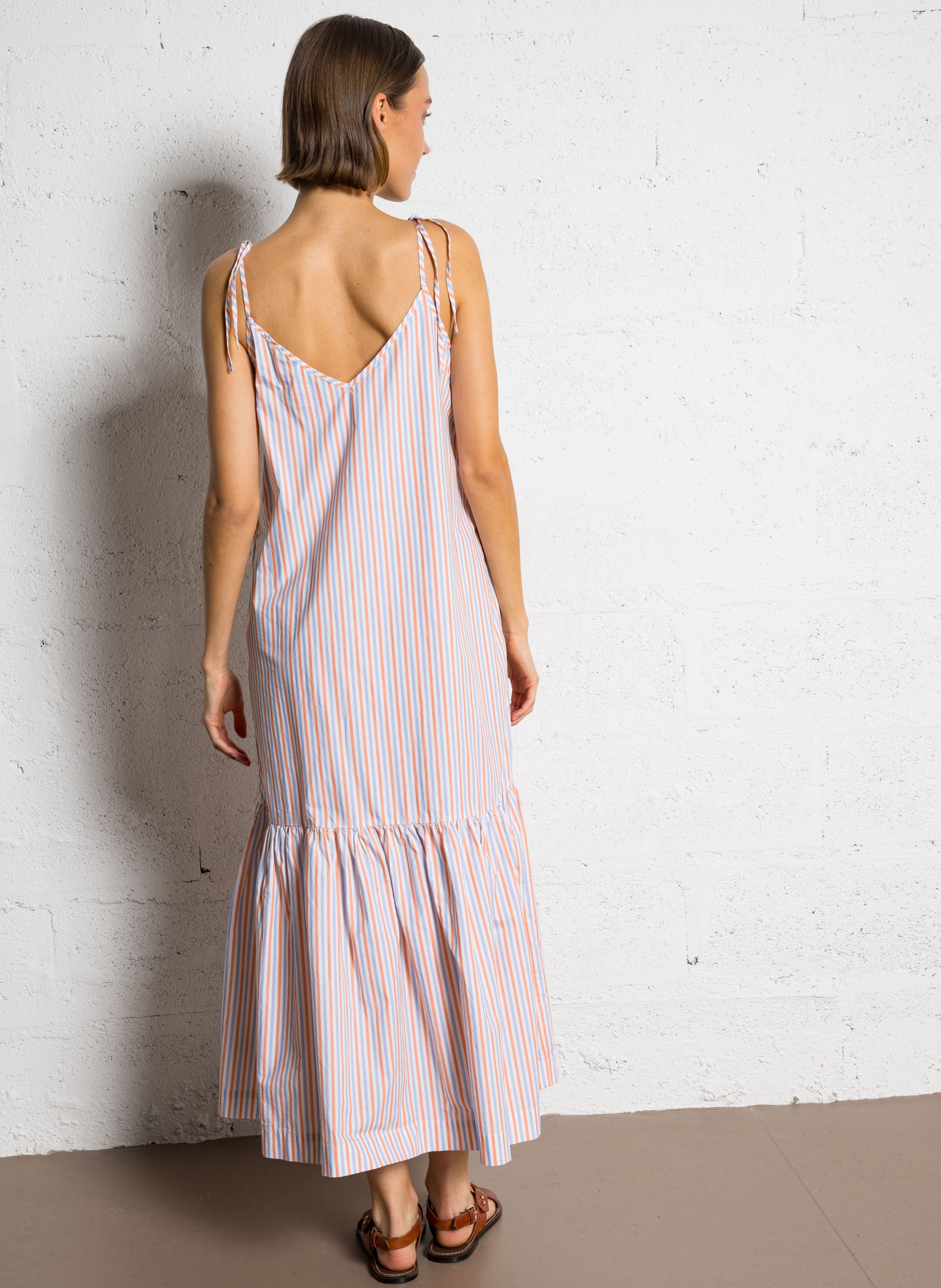 Robe longue rayée à bretelles  THE TINY BIG SISTER Multicolore