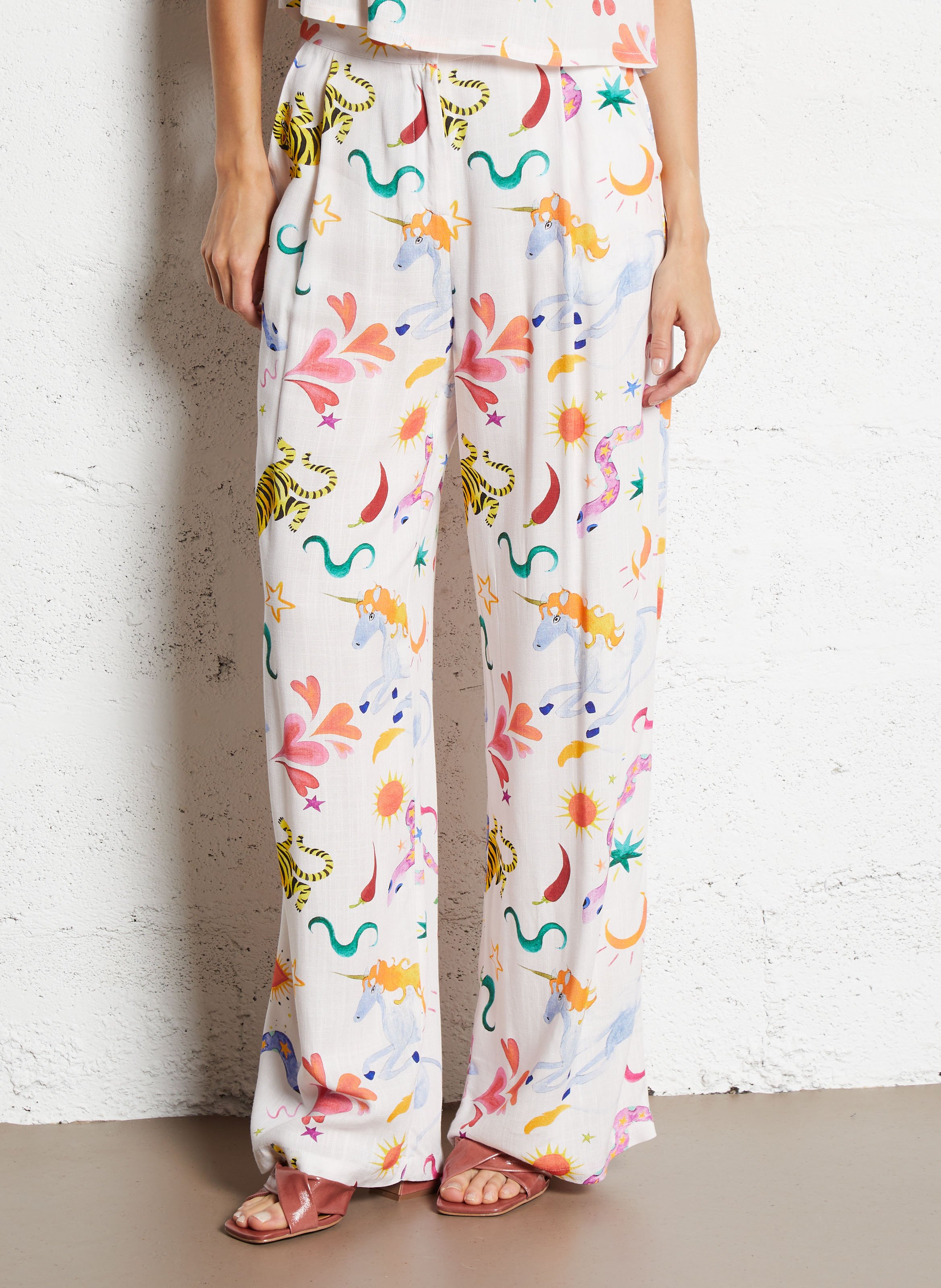 Norton printed straight trousers LA PETITE ETOILE Multicolored