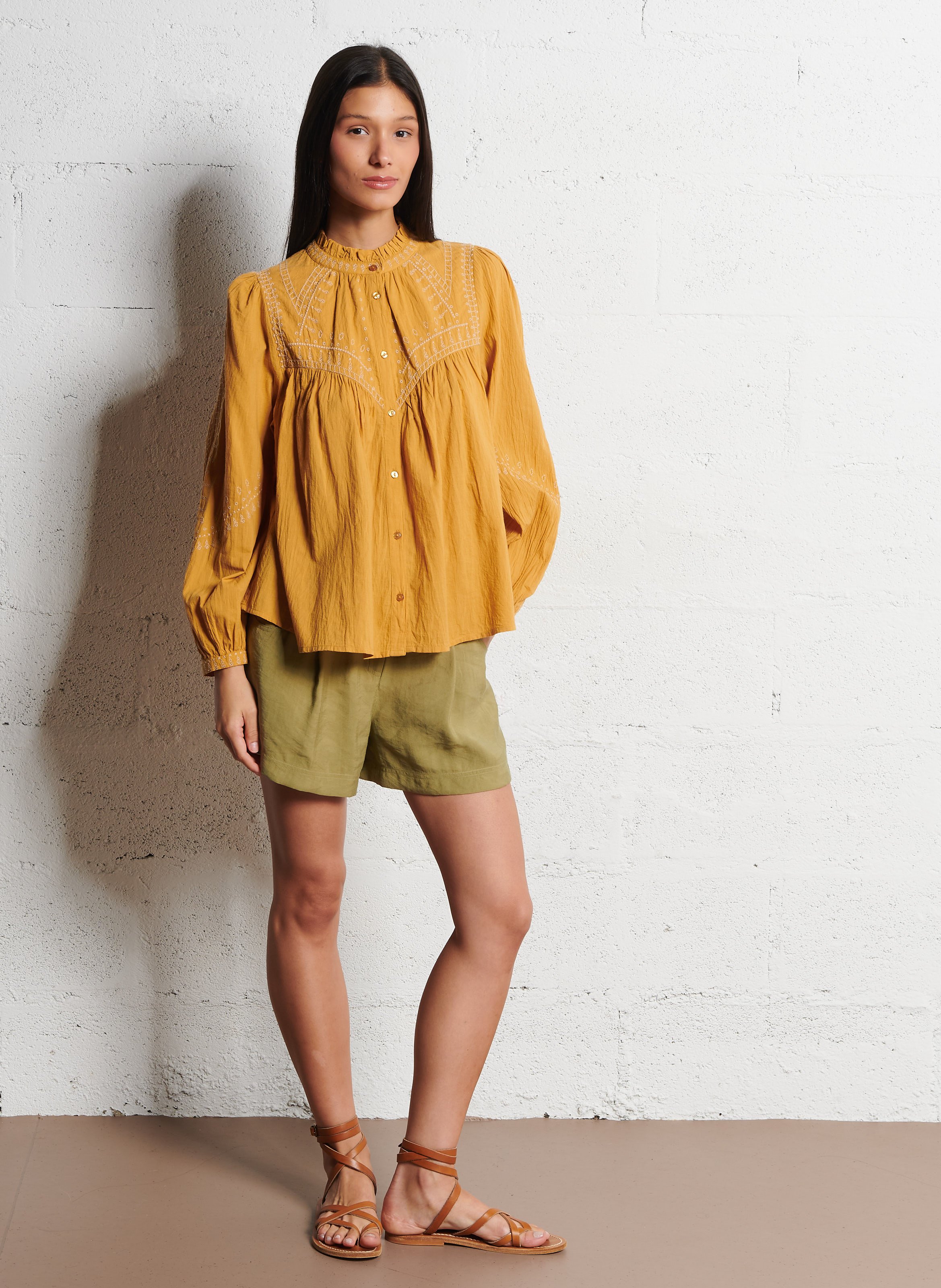 Alexandra dotted Swiss shirt BA&SH Beige