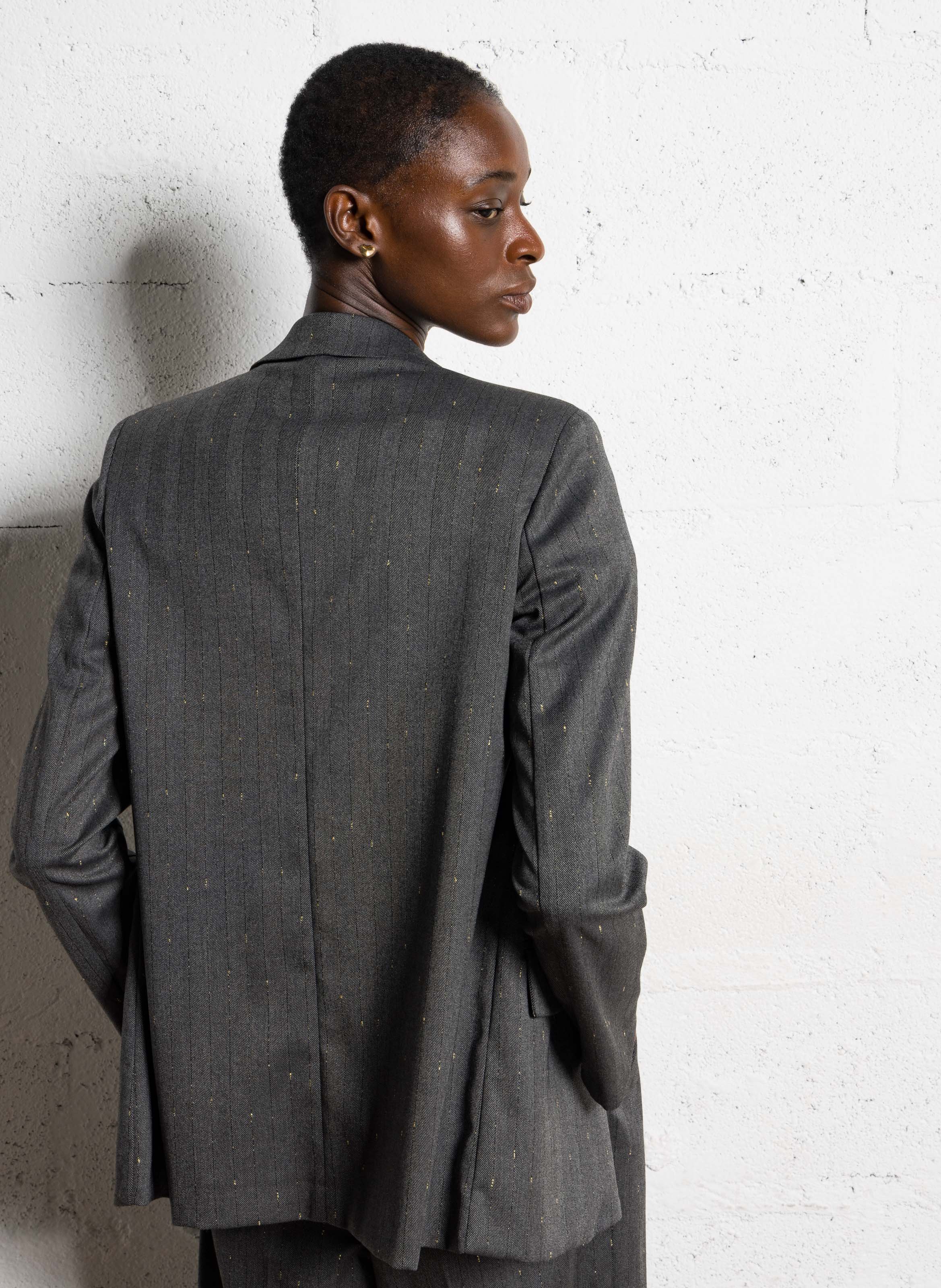 Jacket with chevron patterned lapel IMPERIAL Grey