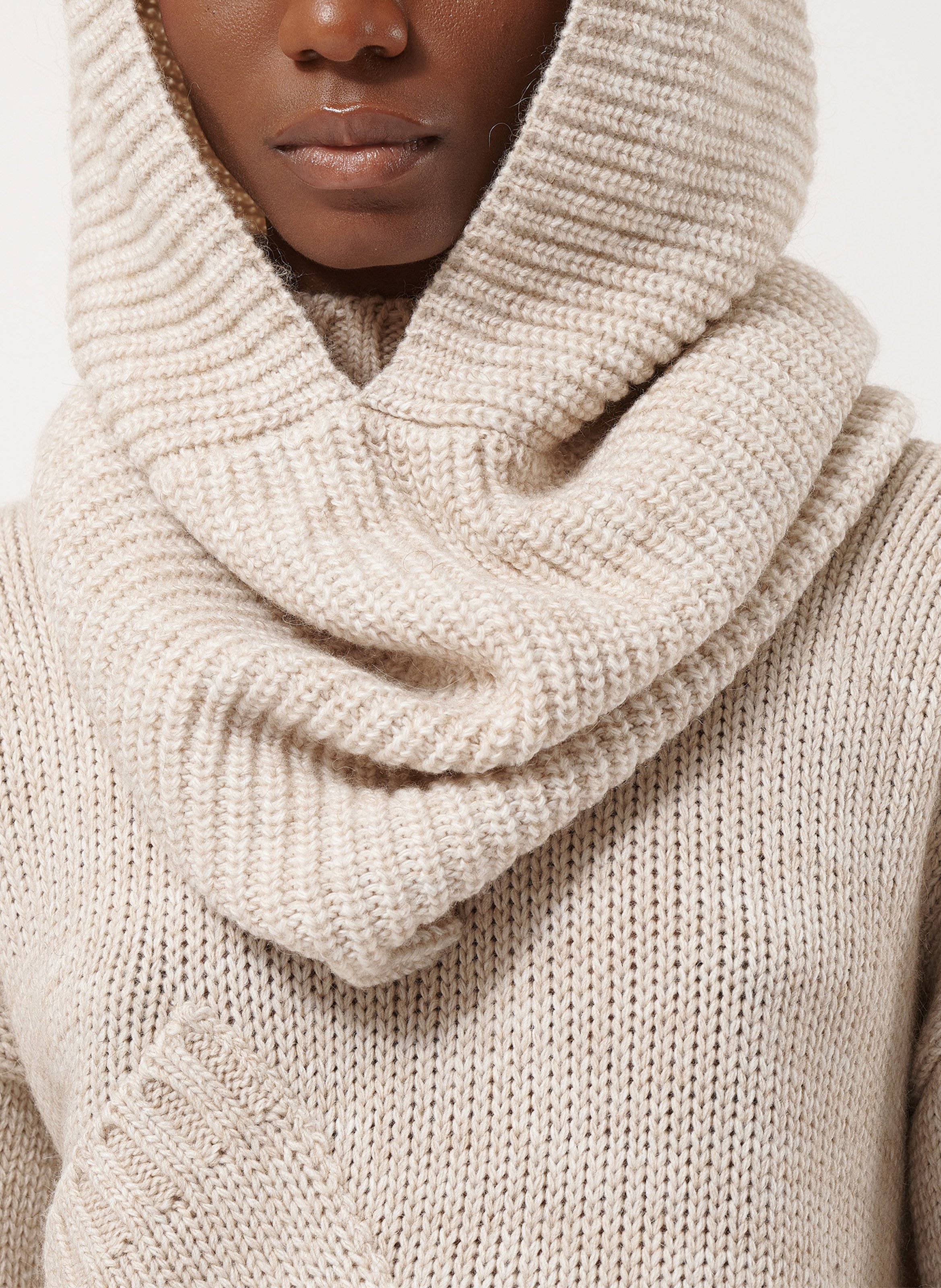 Cagoule en maille unie HUMILITY Blanc