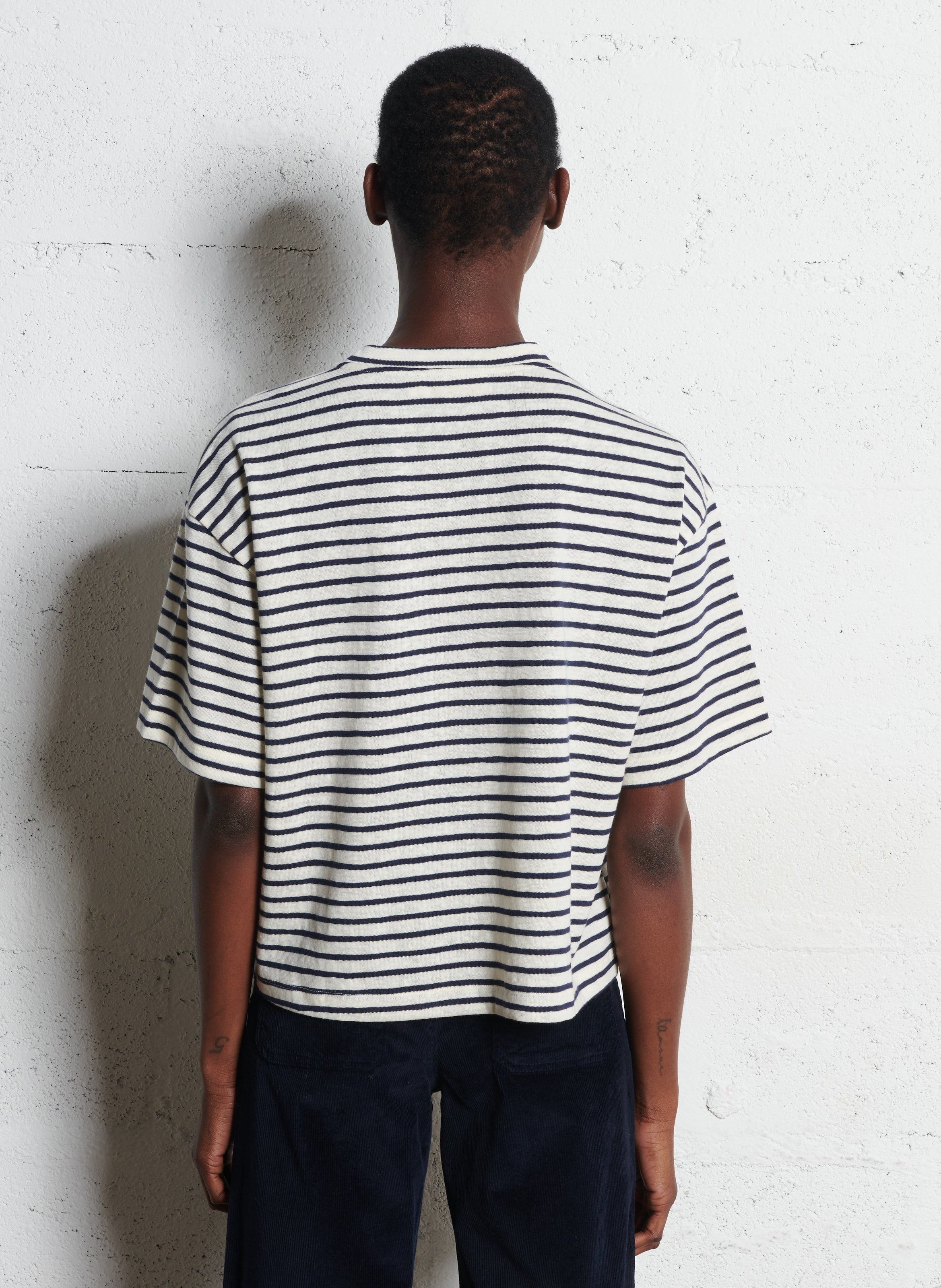 Gestreiftes Rundhals-T-Shirt LA PETITE ETOILE Beige