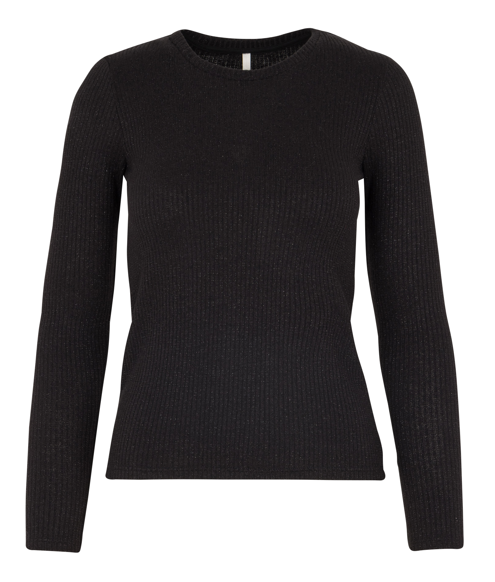 Tee-shirt droit col rond métallisé I CODE Noir