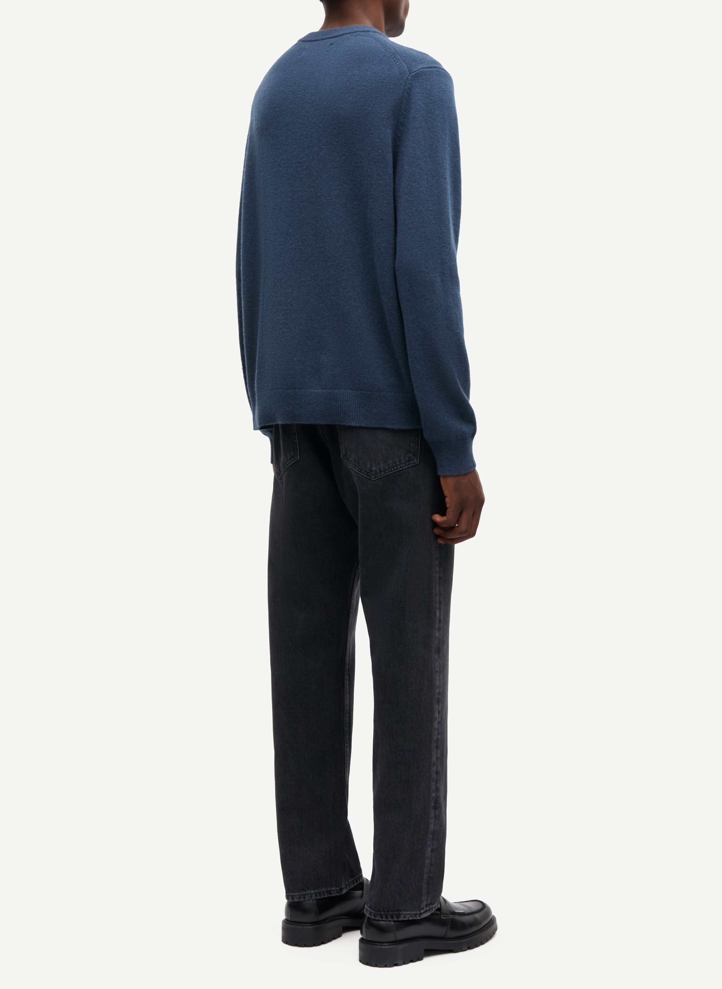 Pull en laine mélangée col rond  SAMSOE SAMSOE Bleu