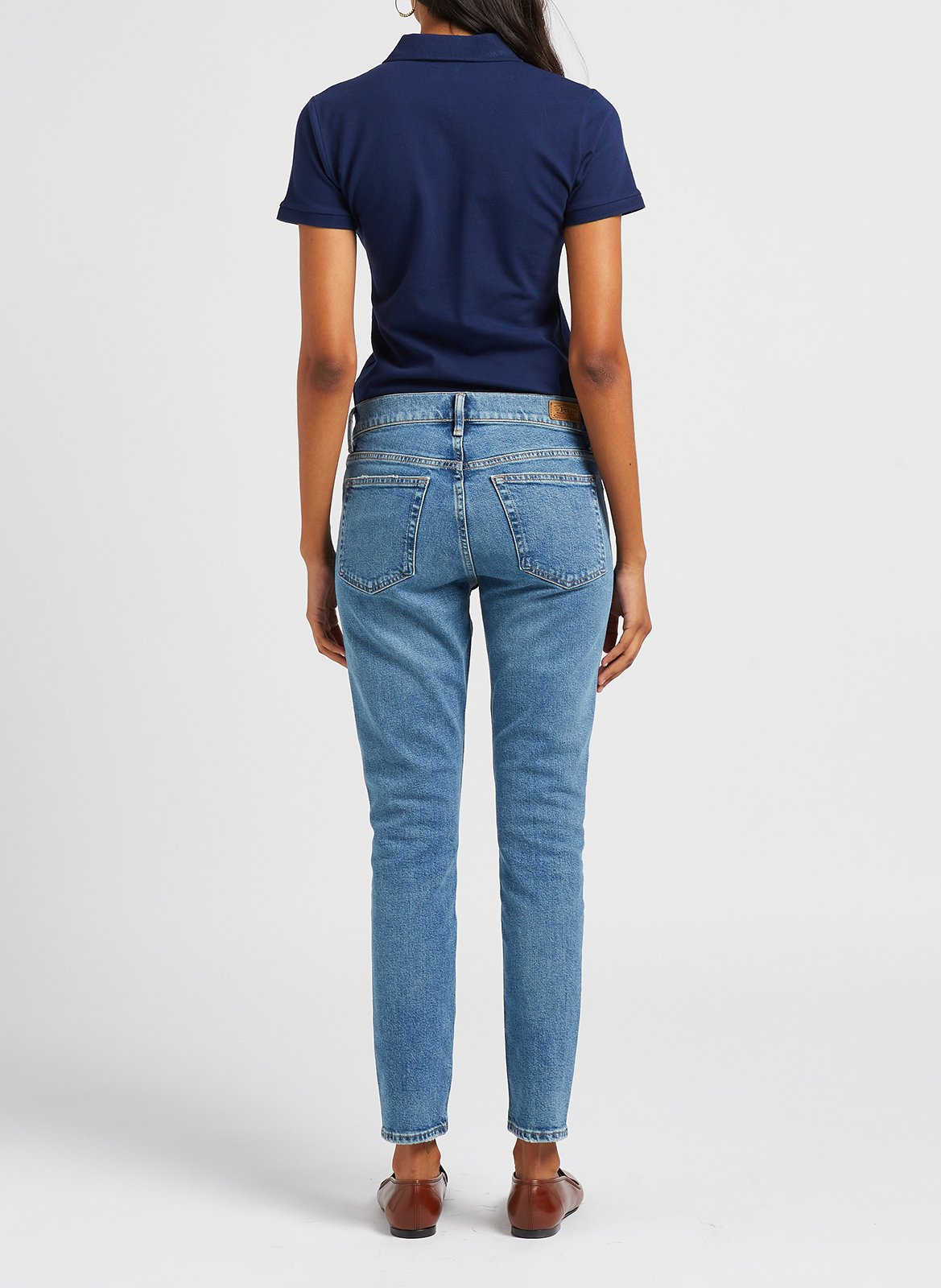 Besticktes Polohemd aus Stretch-Baumwolle POLO RALPH LAUREN Blau