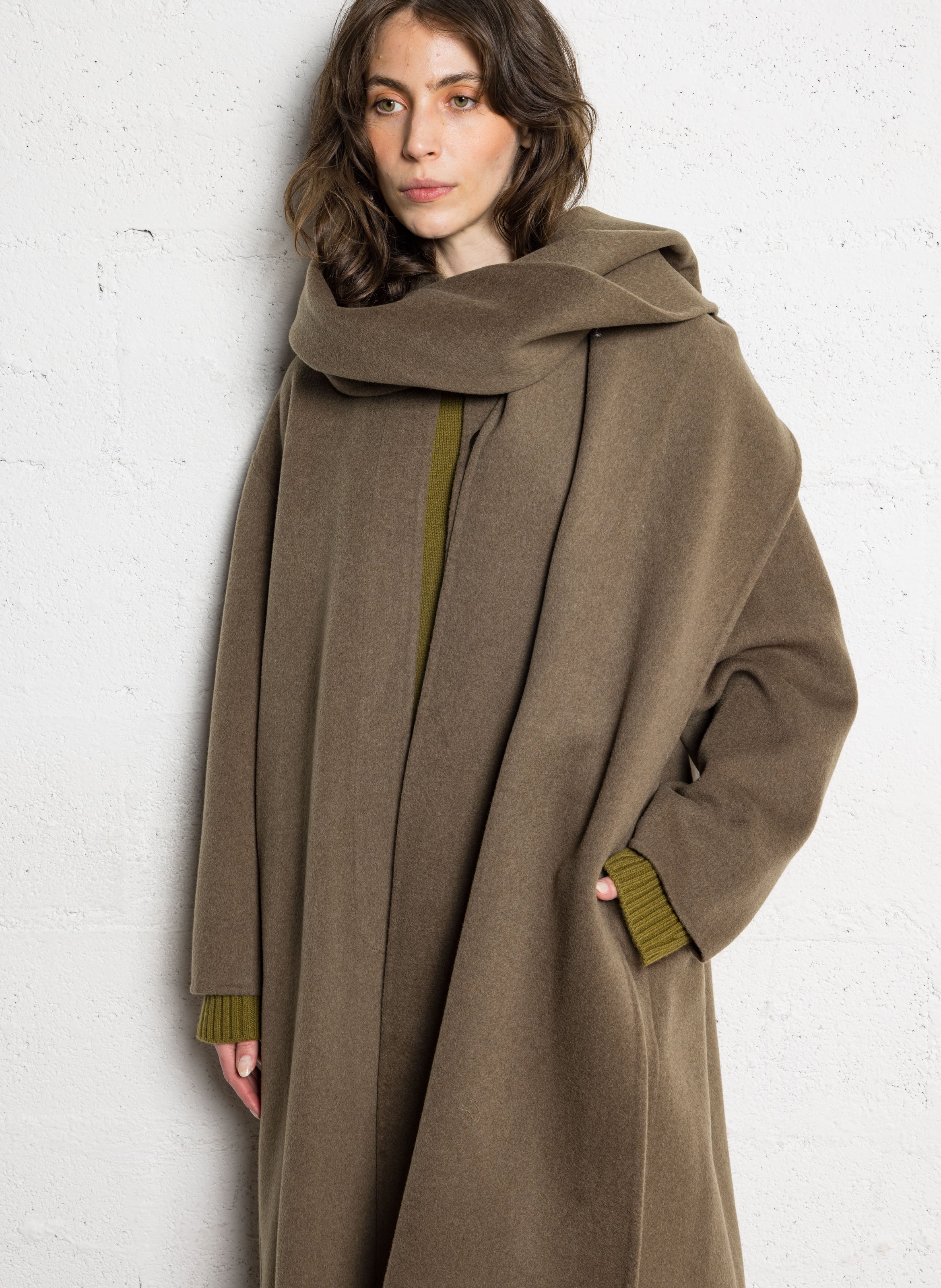 Manteau oversize en laine mélangée SOEUR Beige