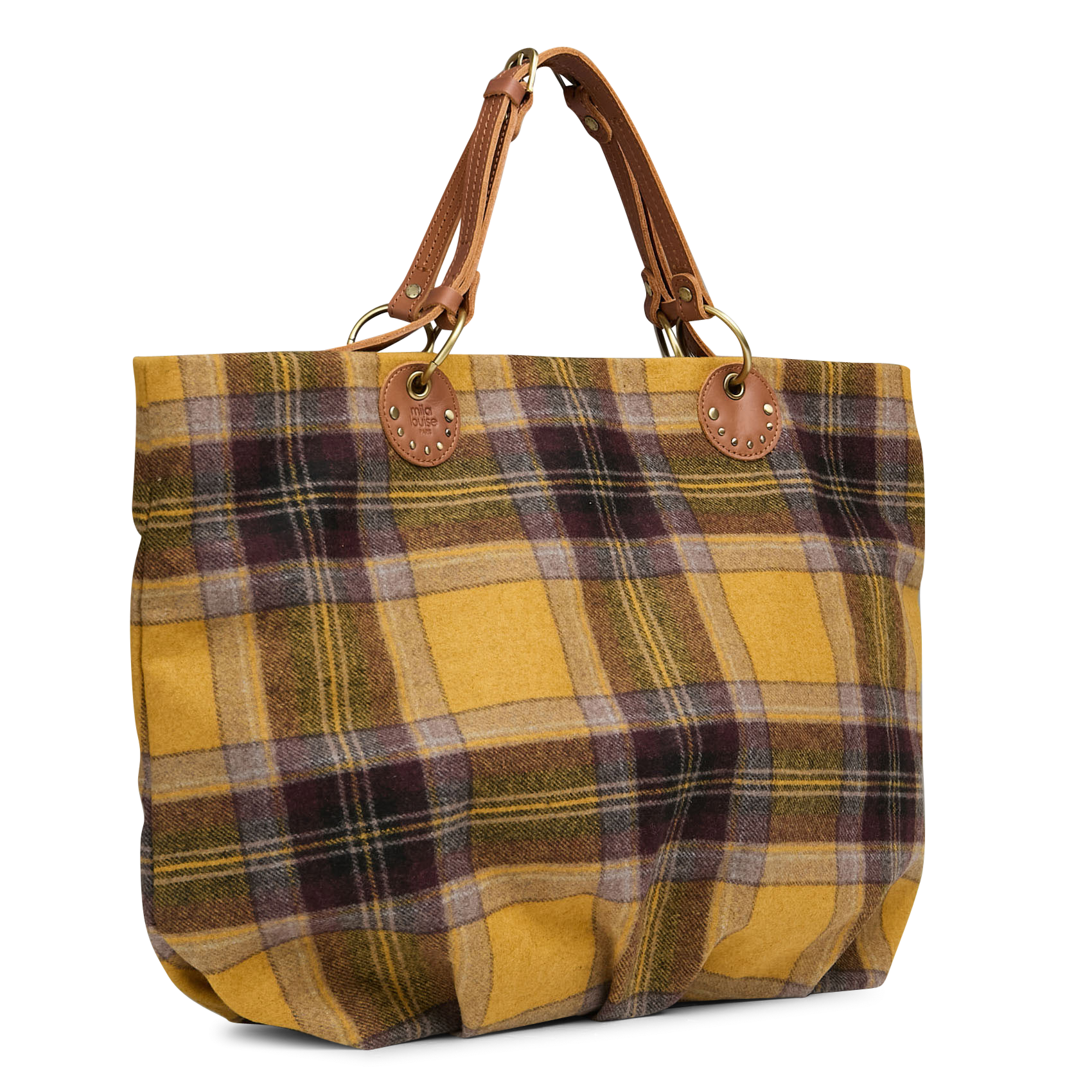 Tartan bedruckte Tasche MILA LOUISE Beige