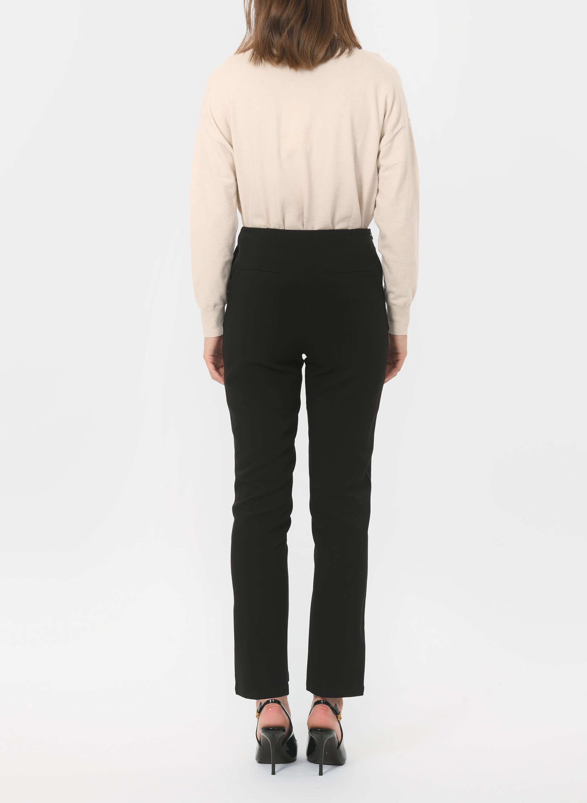Zippered straight pants with high waist KOOKAI Black