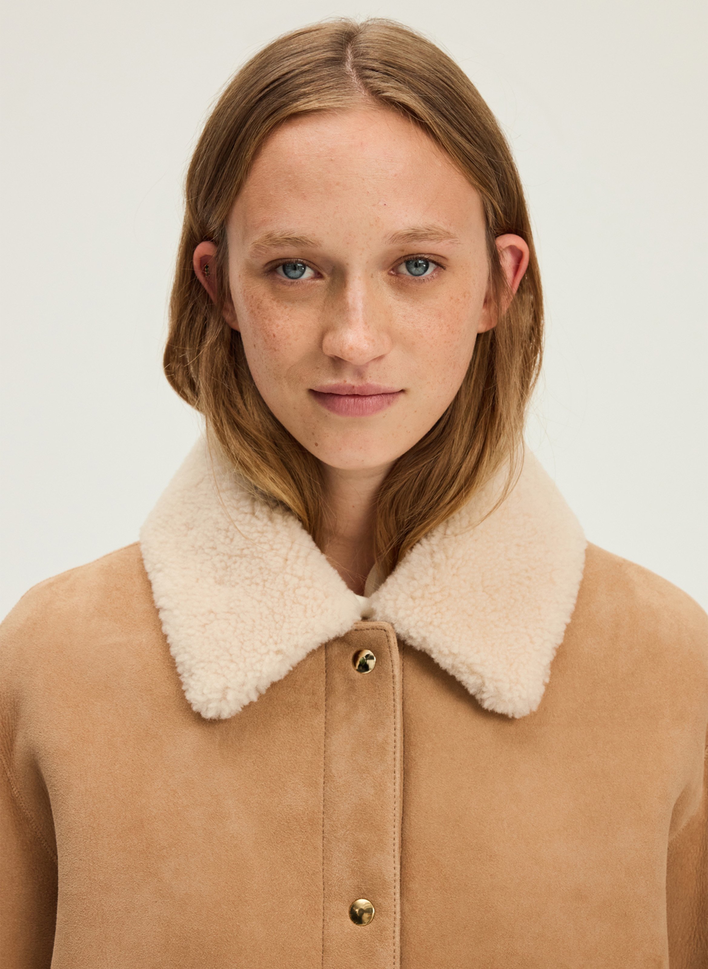 Lambskin leather jacket with classic collar PABLO Brown