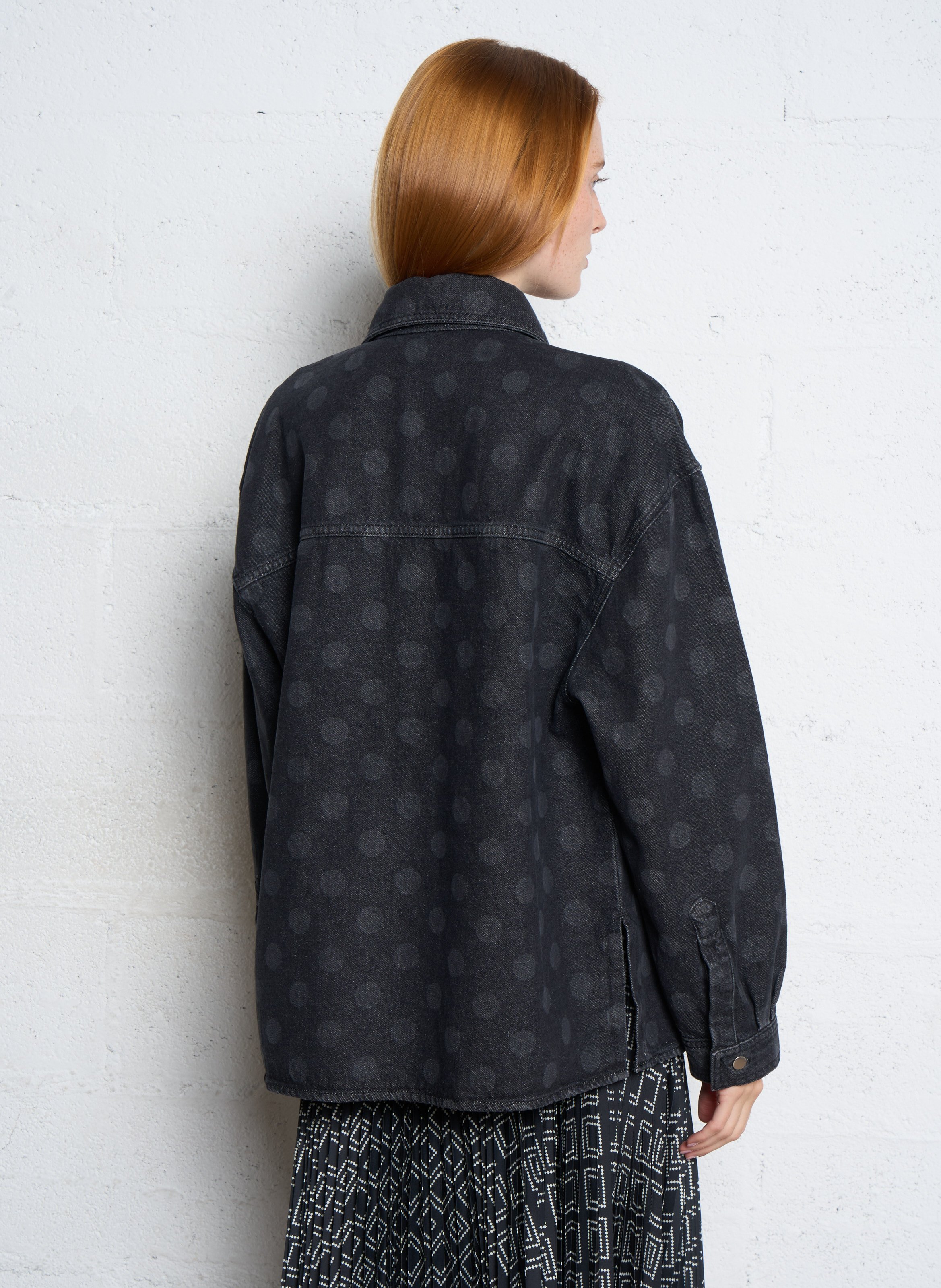 Oversized classic collar cotton overshirt HOD PARIS Black