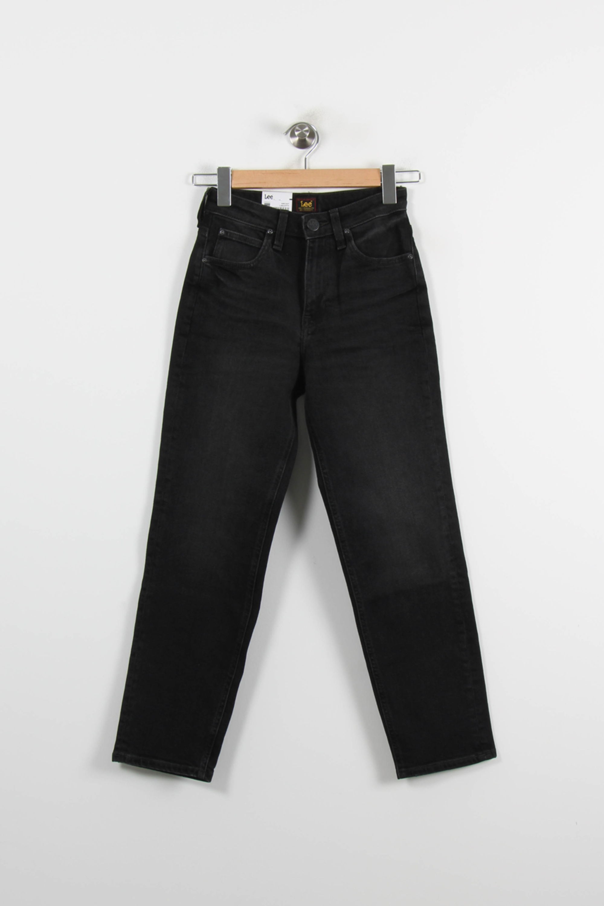 Cropped slim jeans with studs LEE - Seconde Main Black