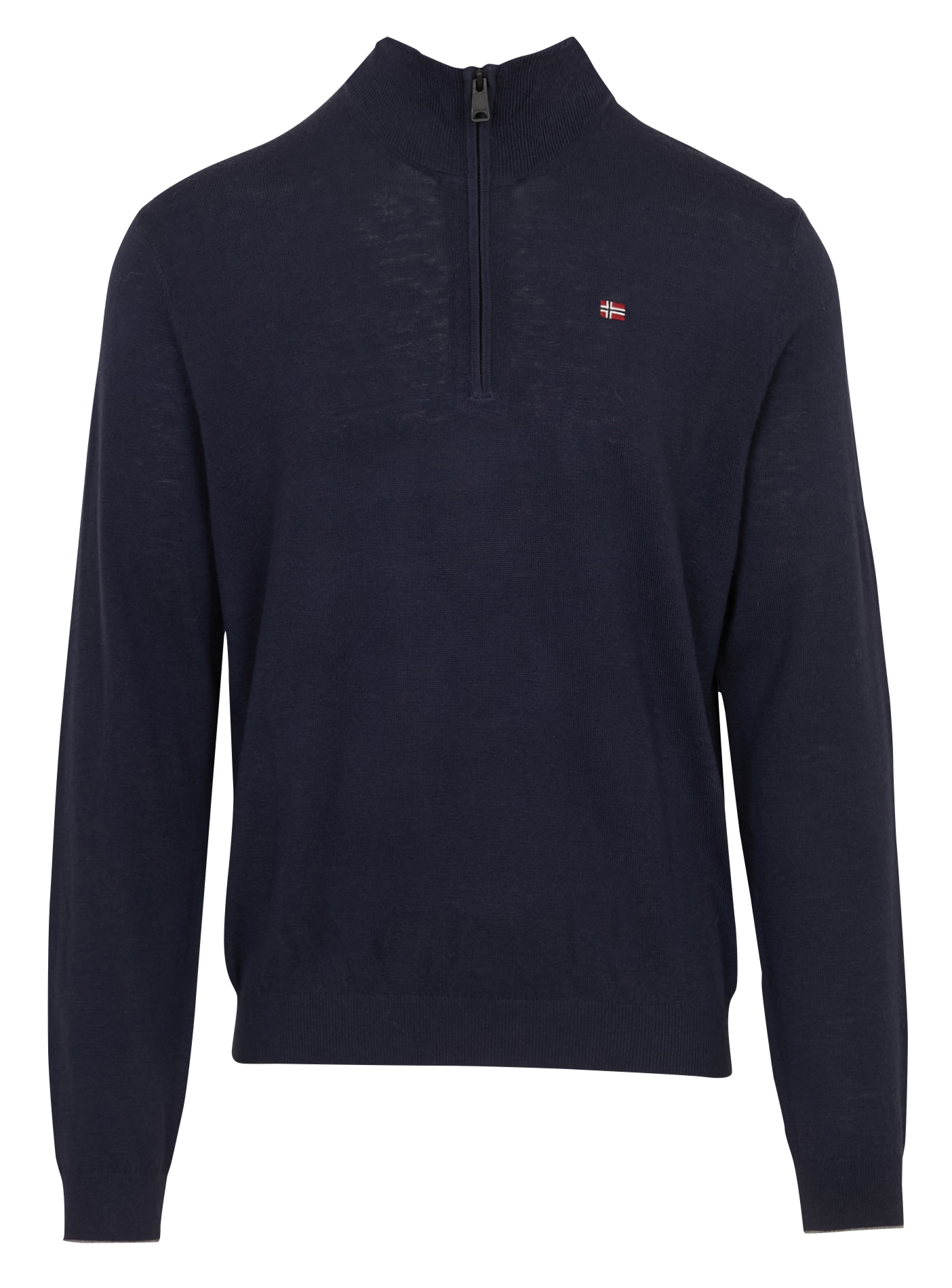 Pull droit col montant brodé en laine NAPAPIJRI Bleu