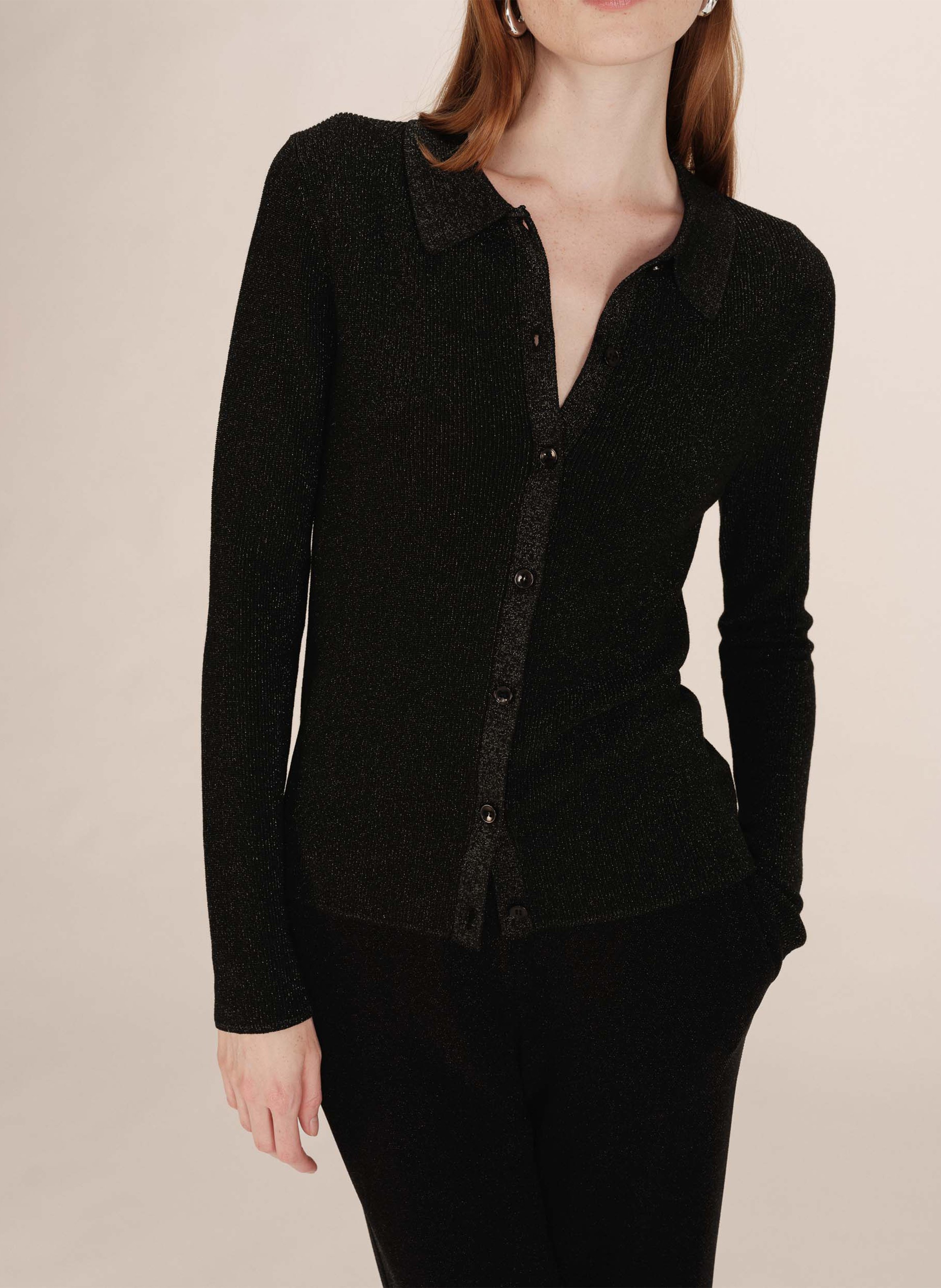 Cardigan with classic collar GRACE ET MILA Black