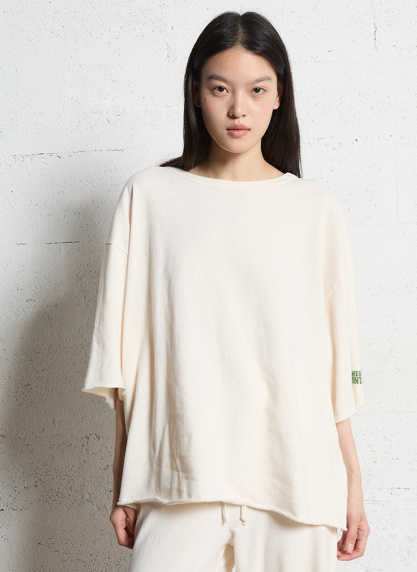 Oversized round-neck cotton T-shirt AMERICAN VINTAGE Beige