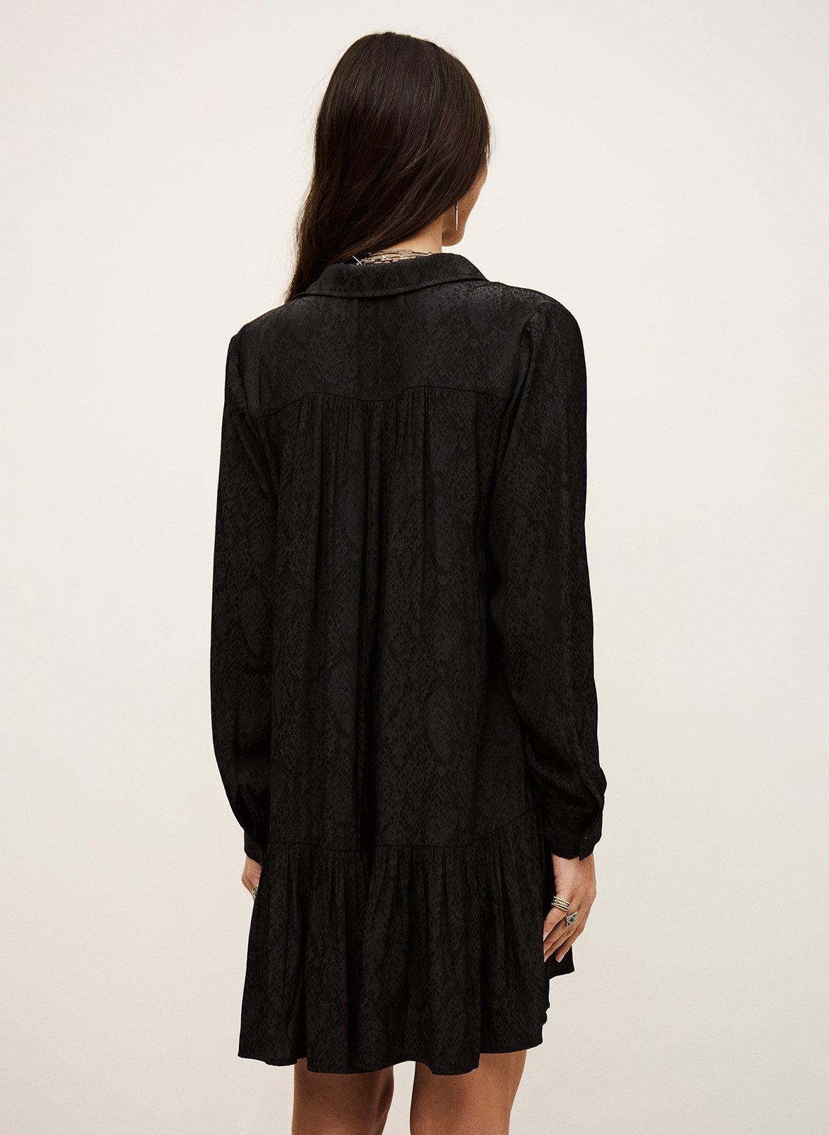 Korte jurk met klassieke kraag en print BA&SH Zwart