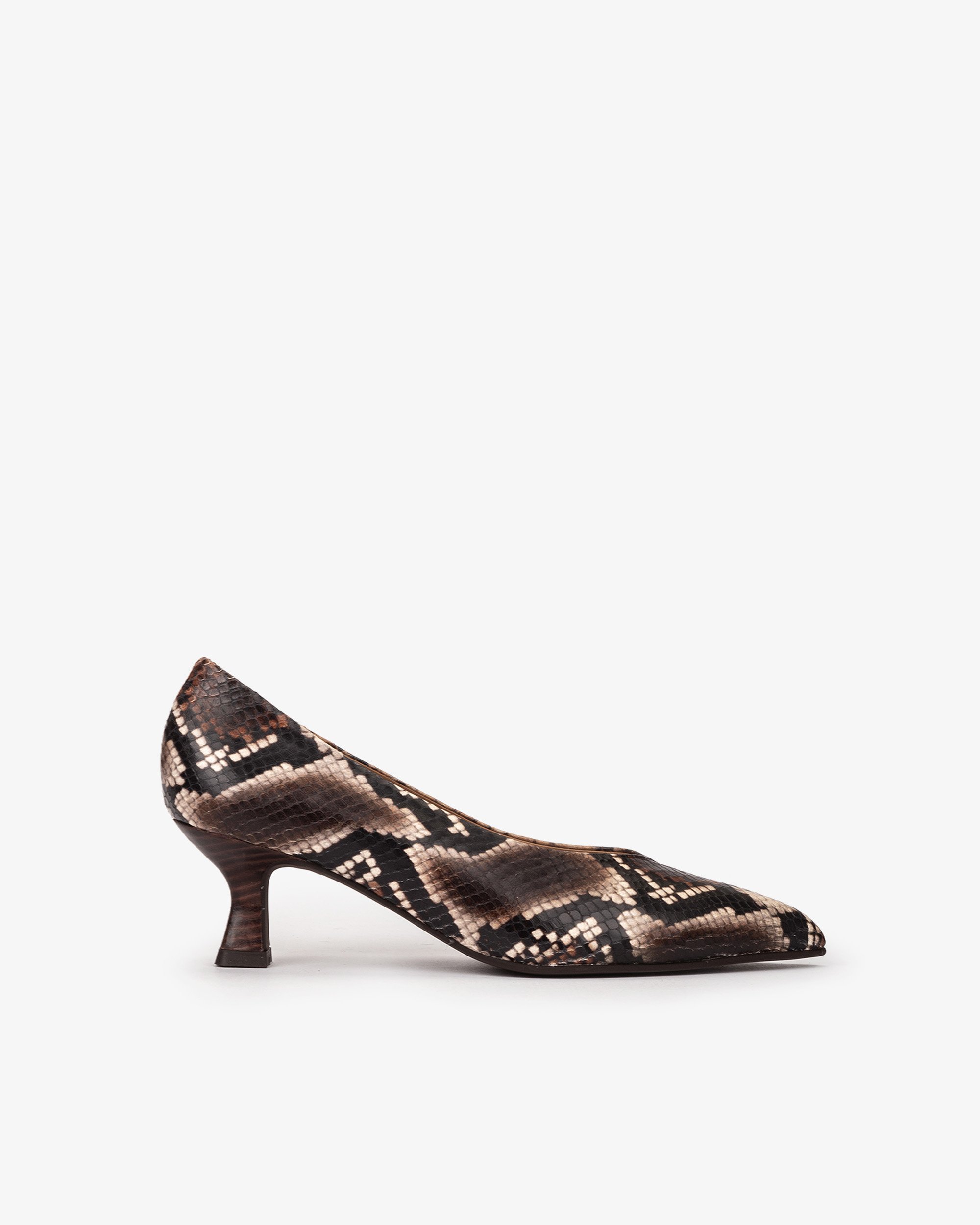Brown snake print leather pumps PEDRO MIRALLES Brown