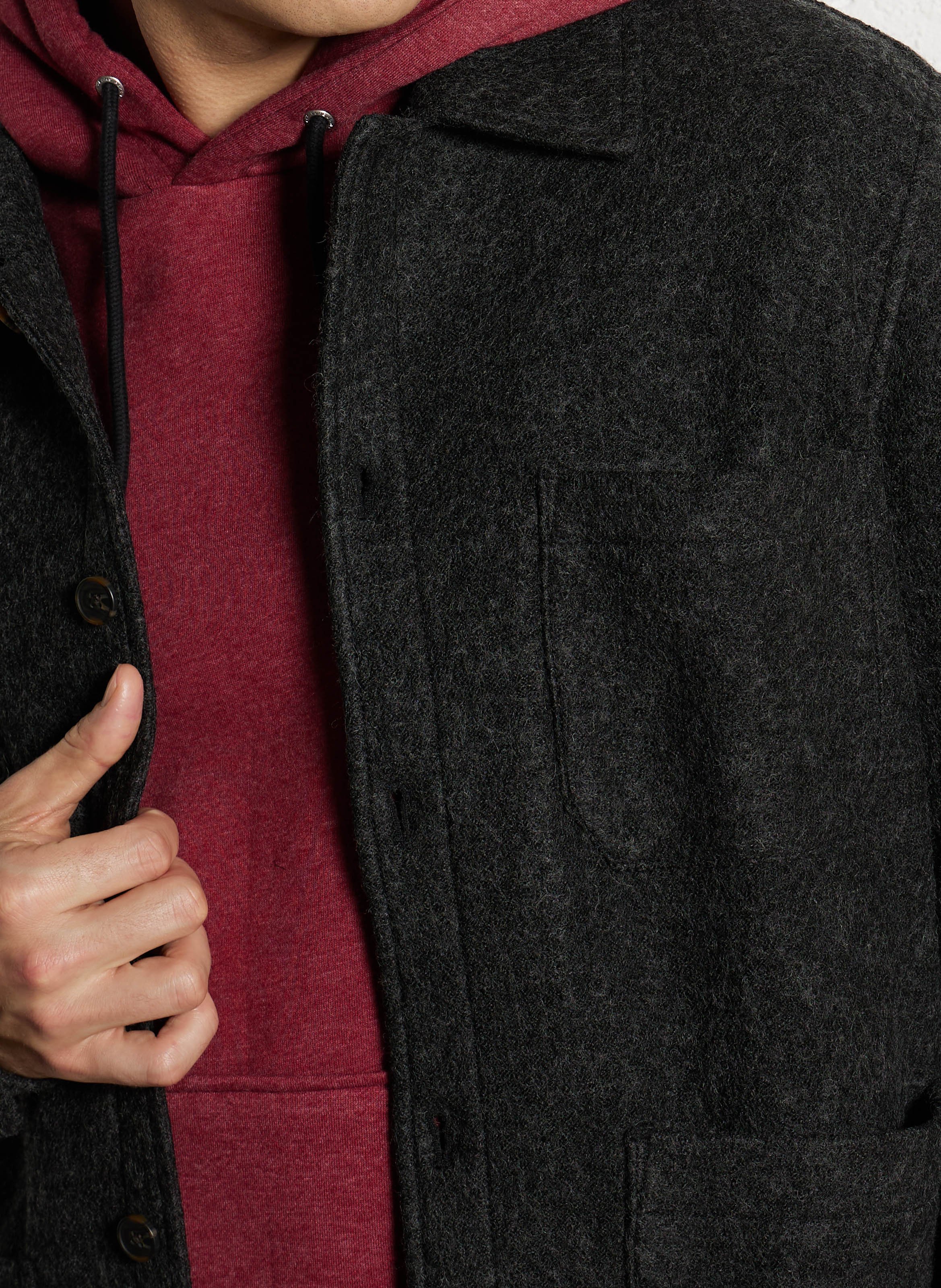 Veste droite col classique en maille PEPE JEANS Gris