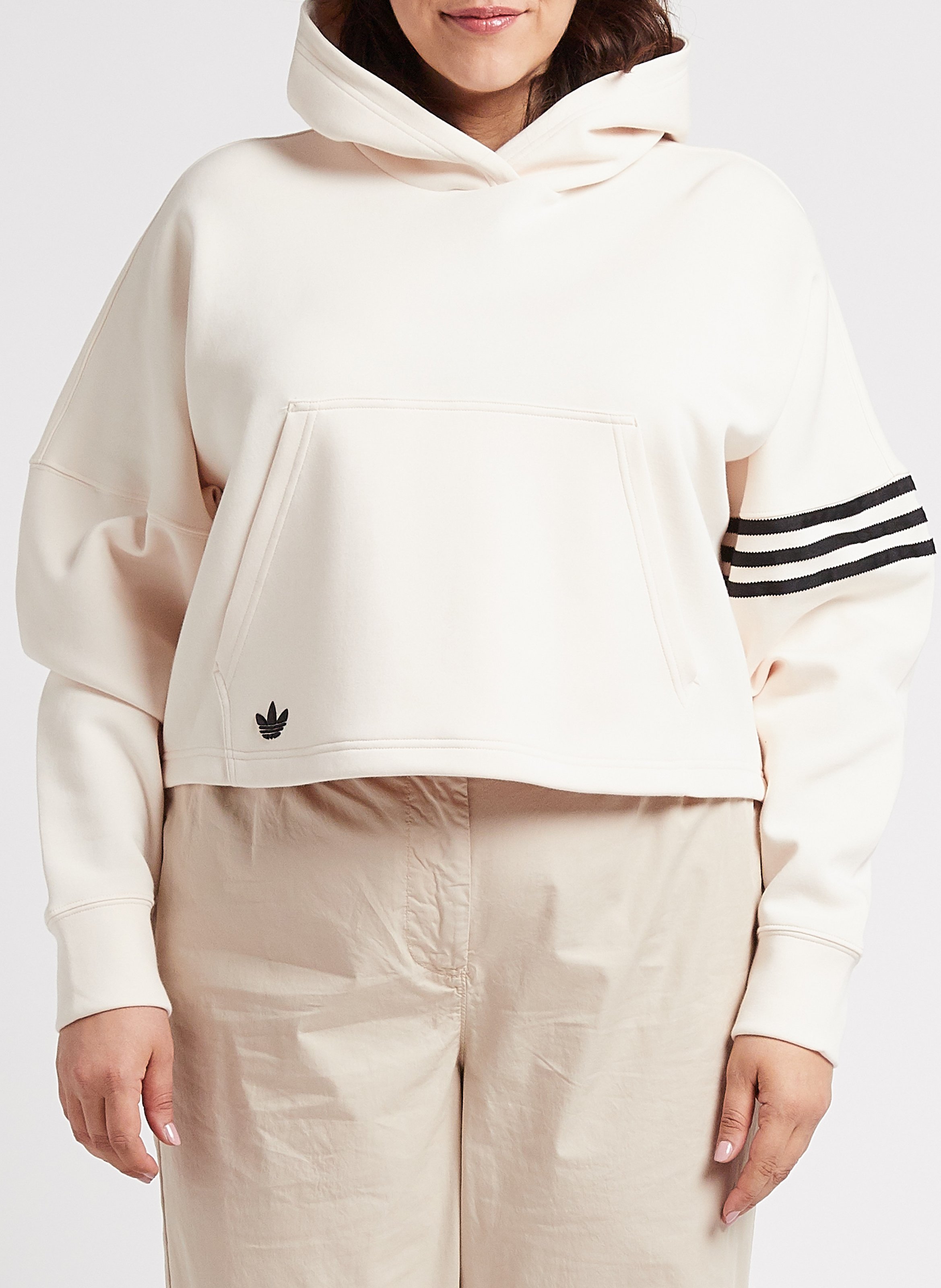 Short hoodie ADIDAS Beige